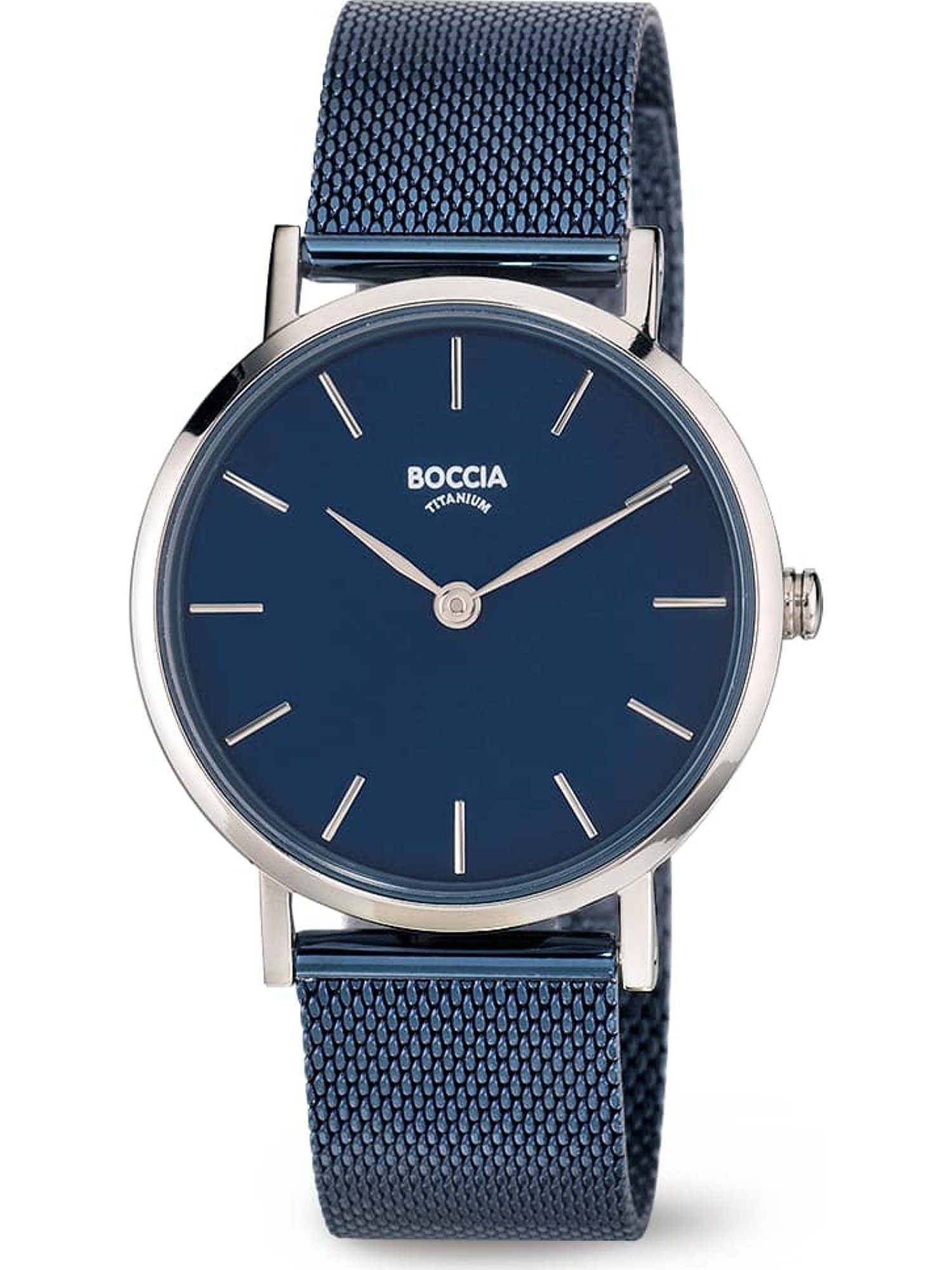 Boccia Quarzuhr Boccia Damen-Uhren Analog Quarz blau