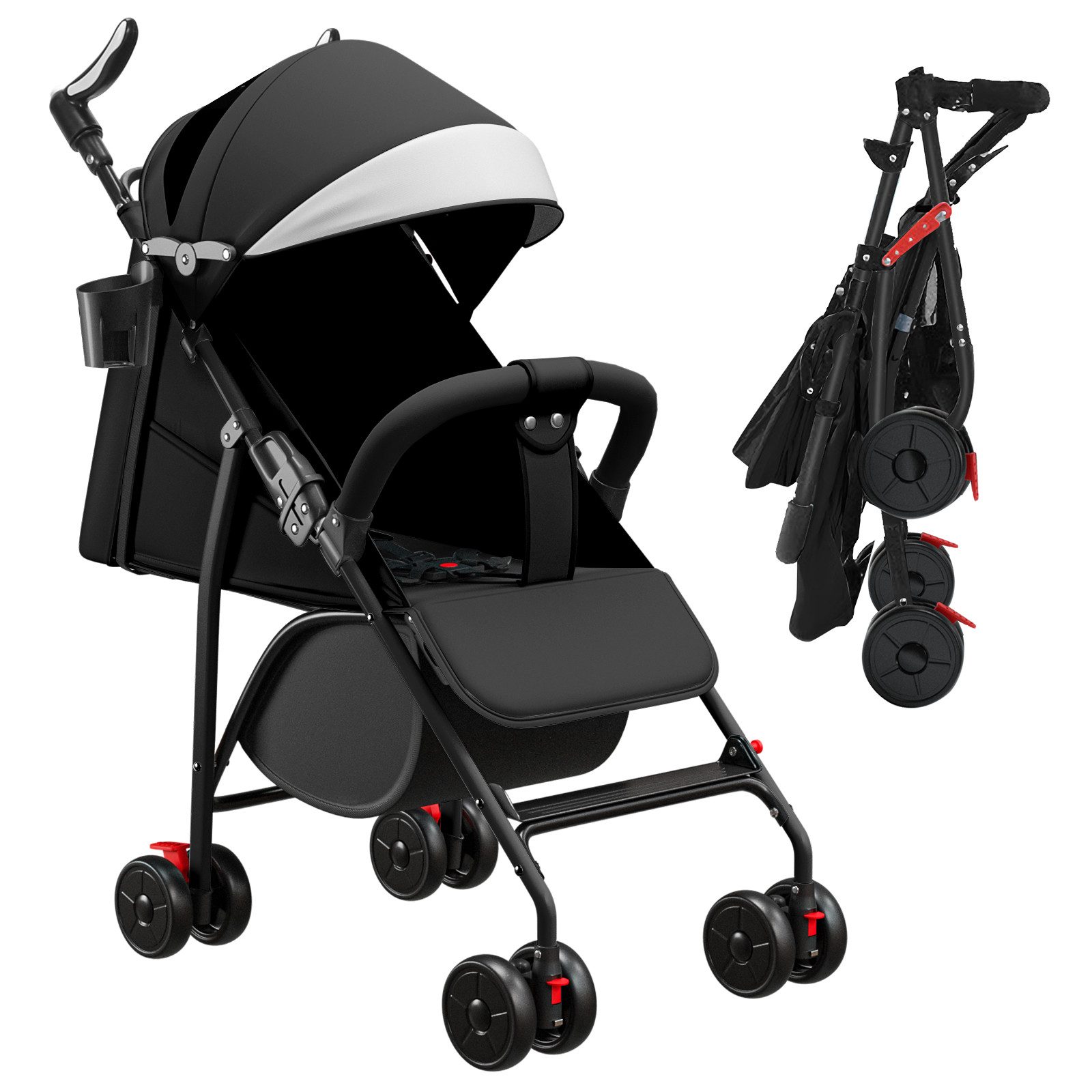 JEOBEST Kinder-Buggy Baby Kinderwagen, Klappbar Reisebuggy, Liegefunktion, Ultra Leicht - nur 5 kg, kompakter Buggy