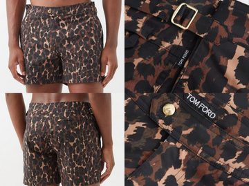 Tom Ford Shorts TOM FORD Waist-adjuster Leopard-Print Swim Shorts Pants Bermuda Badesh