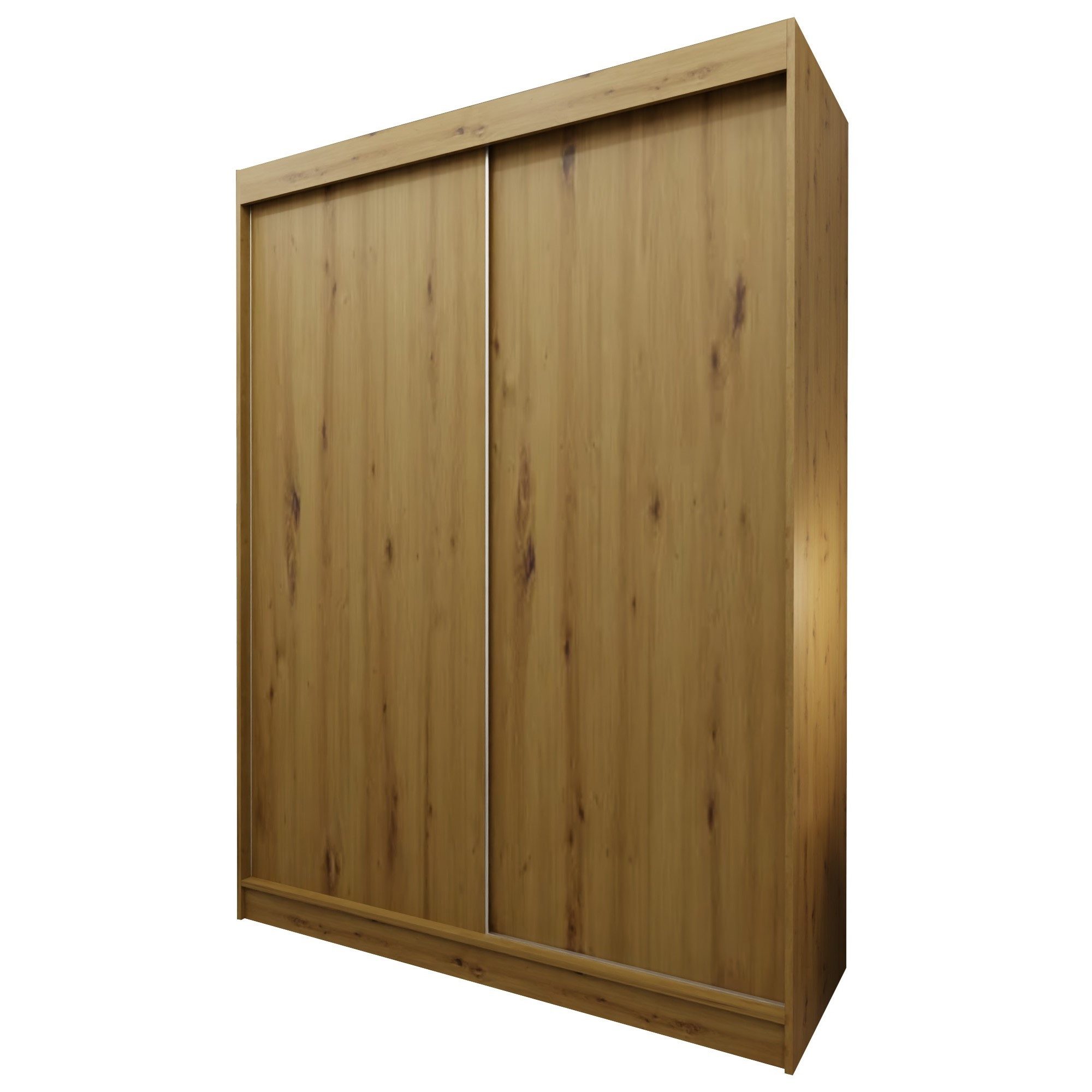 Masseno Schwebetürenschrank SOFIA 150 cm Kleiderschrank 2 Türen Schlafzimmerschrank Eiche Artisan