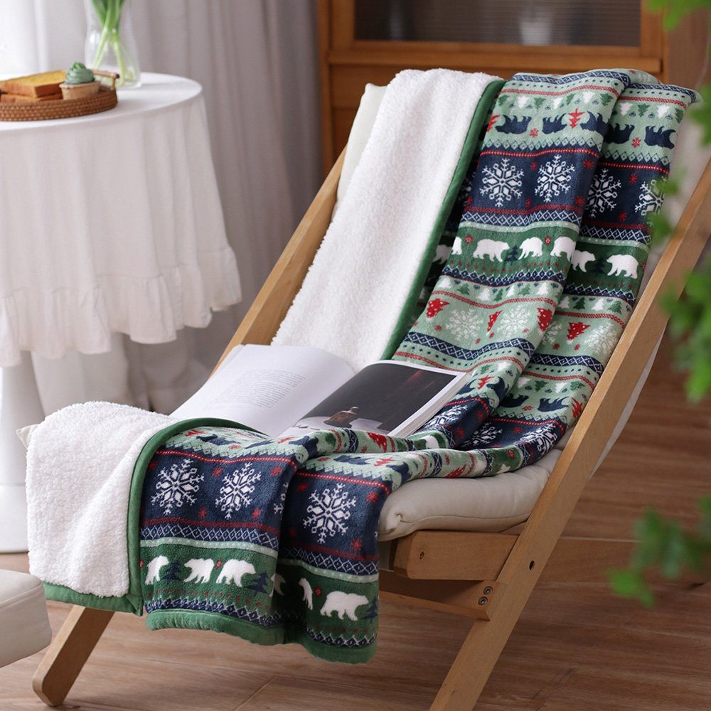 Wohndecke Plüsch-Strickdecke, Decke im Weihnachtsstil, flauschig, günstig online kaufen