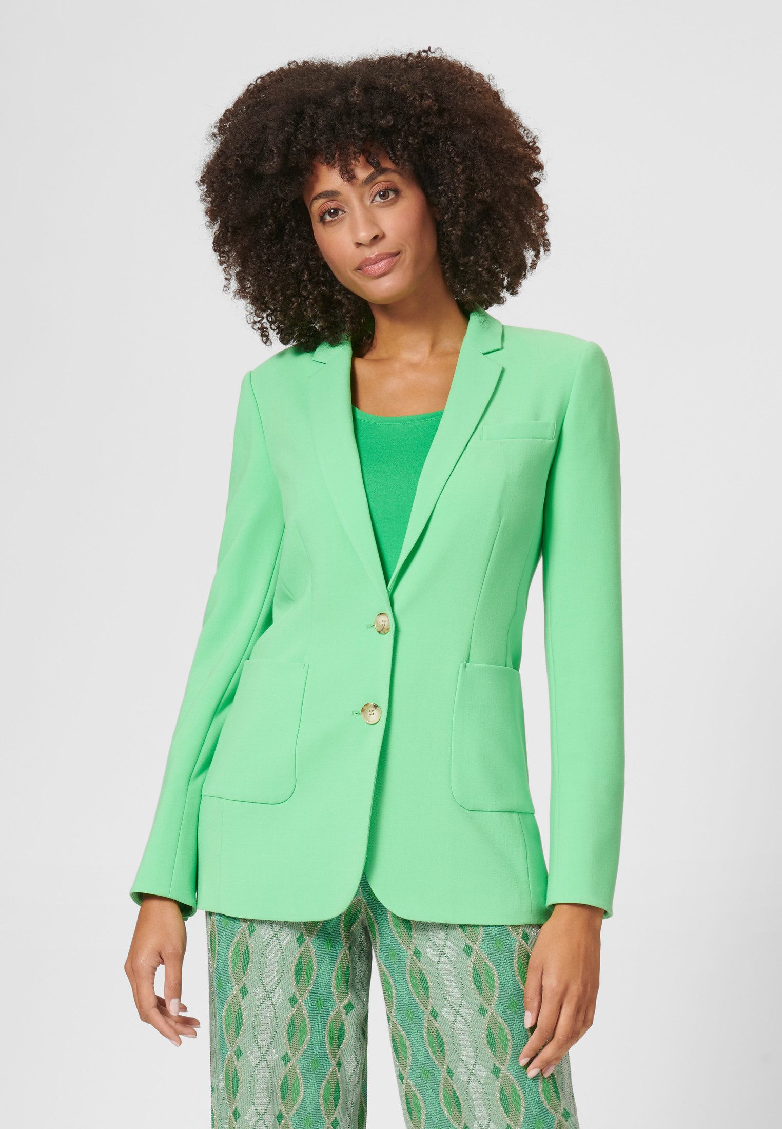 Kurzblazer Langer Jersey-Blazer mit Futter