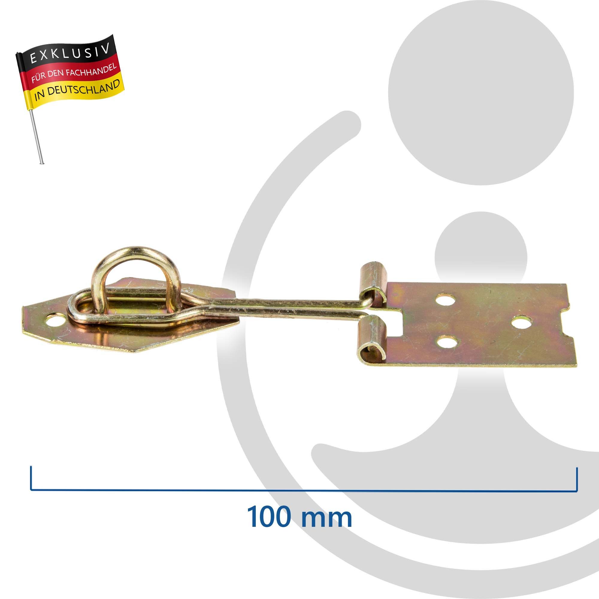 Thumbnail - MASTERPROOF PROFESIONAL Türriegel Drahtüberfalle inkl. Öse, gelb verzinkt, verschiedene Ausführungen