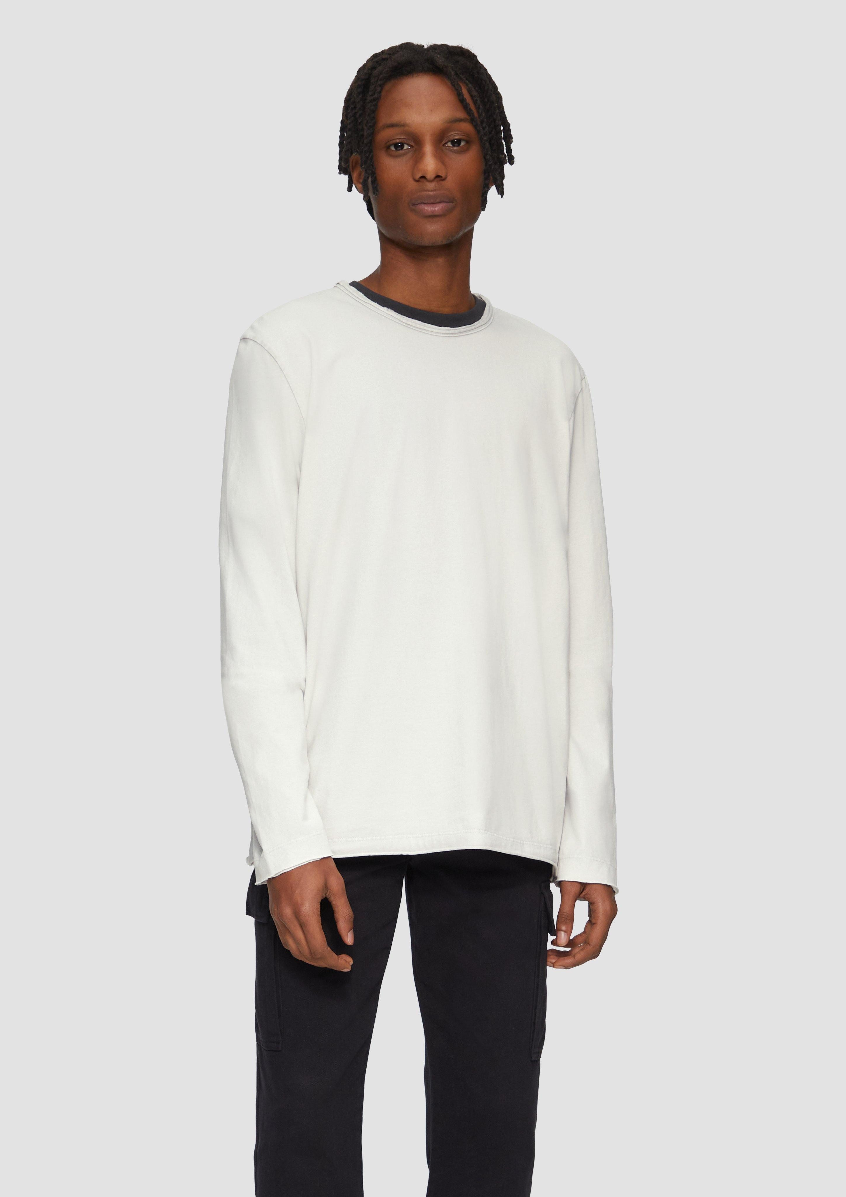 QS Langarmshirt Longsleeve mit Acid Wash günstig online kaufen