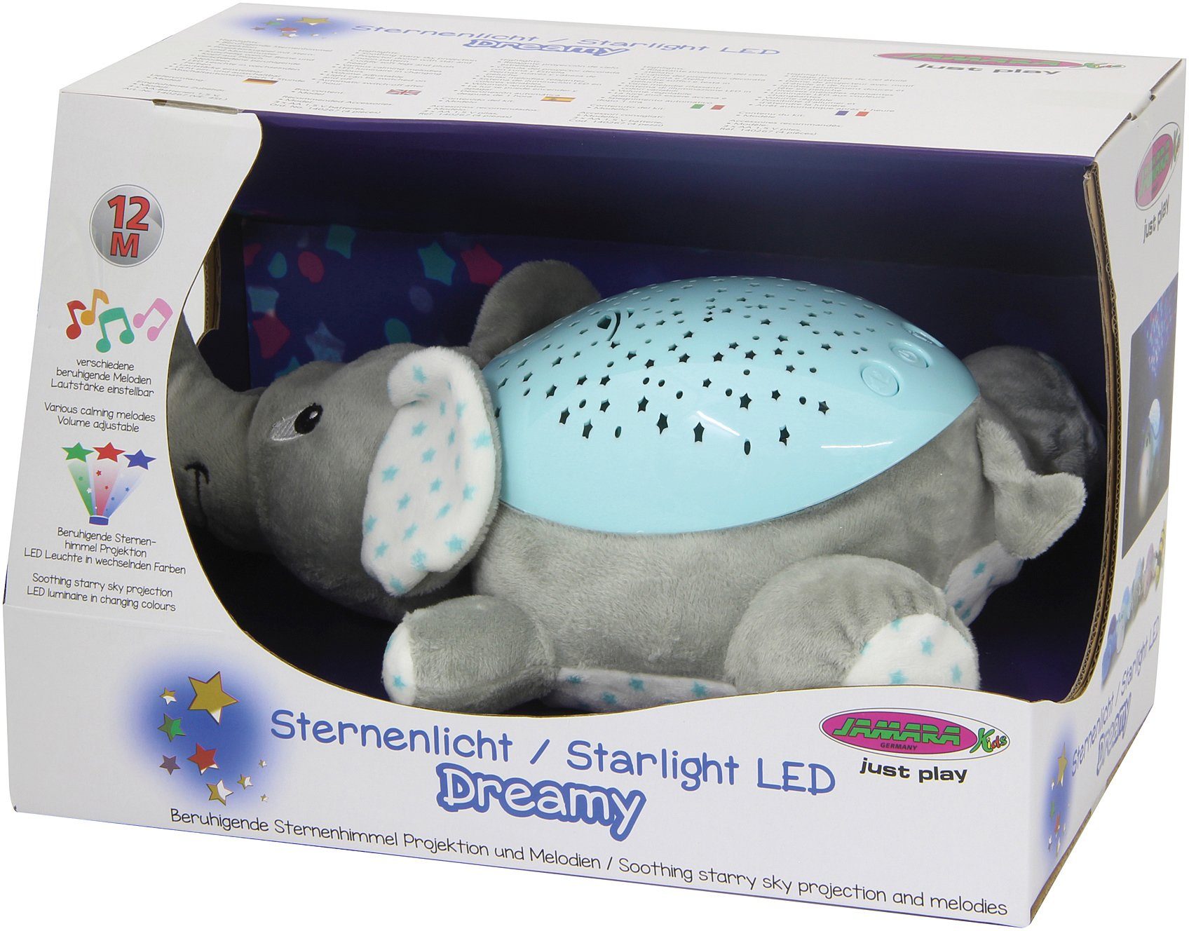 Jamara Kuscheltier Sternenlicht Dreamy, Elefant, mit Licht und Sound