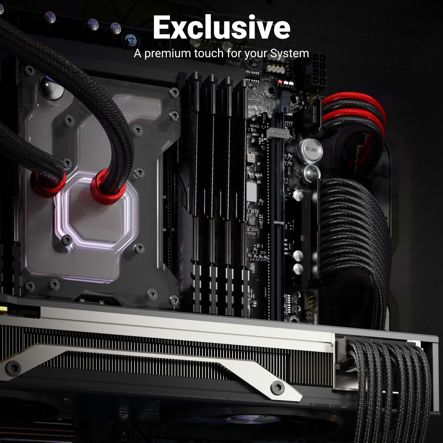 deleyCON deleyCON 4+4-Pin EPS CPU Prozessor Strom Kabel Intern 30cm 18 AWG PSU Computer-Kabel