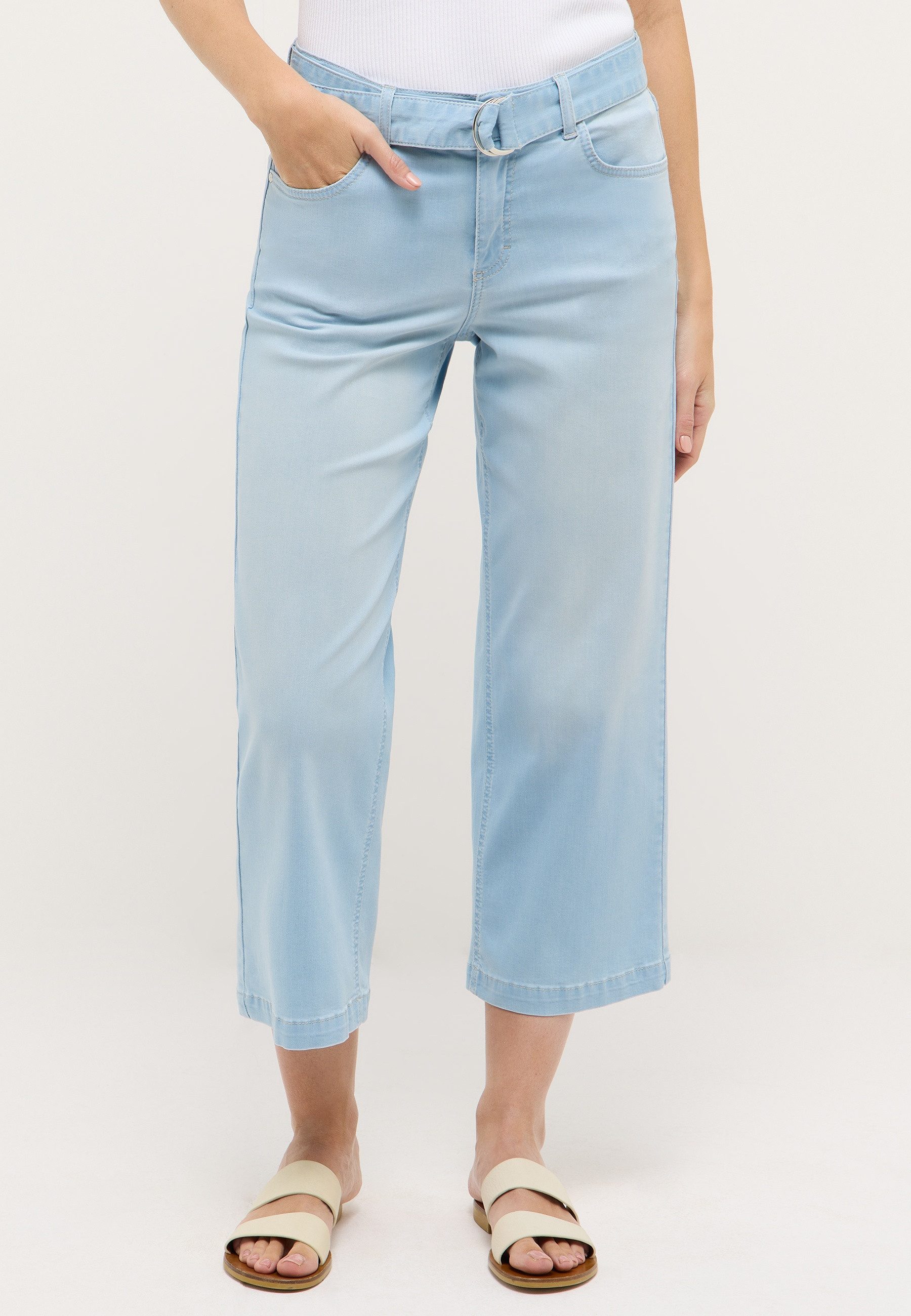 ANGELS 7/8-Jeans Linn City Culotte im Relaxed Fit, mit Gürtel