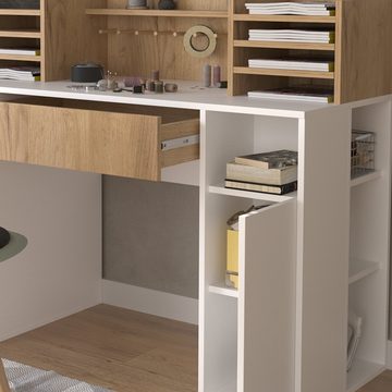 Vicco Schreibtisch Basteltisch XL Weiß/Sonoma