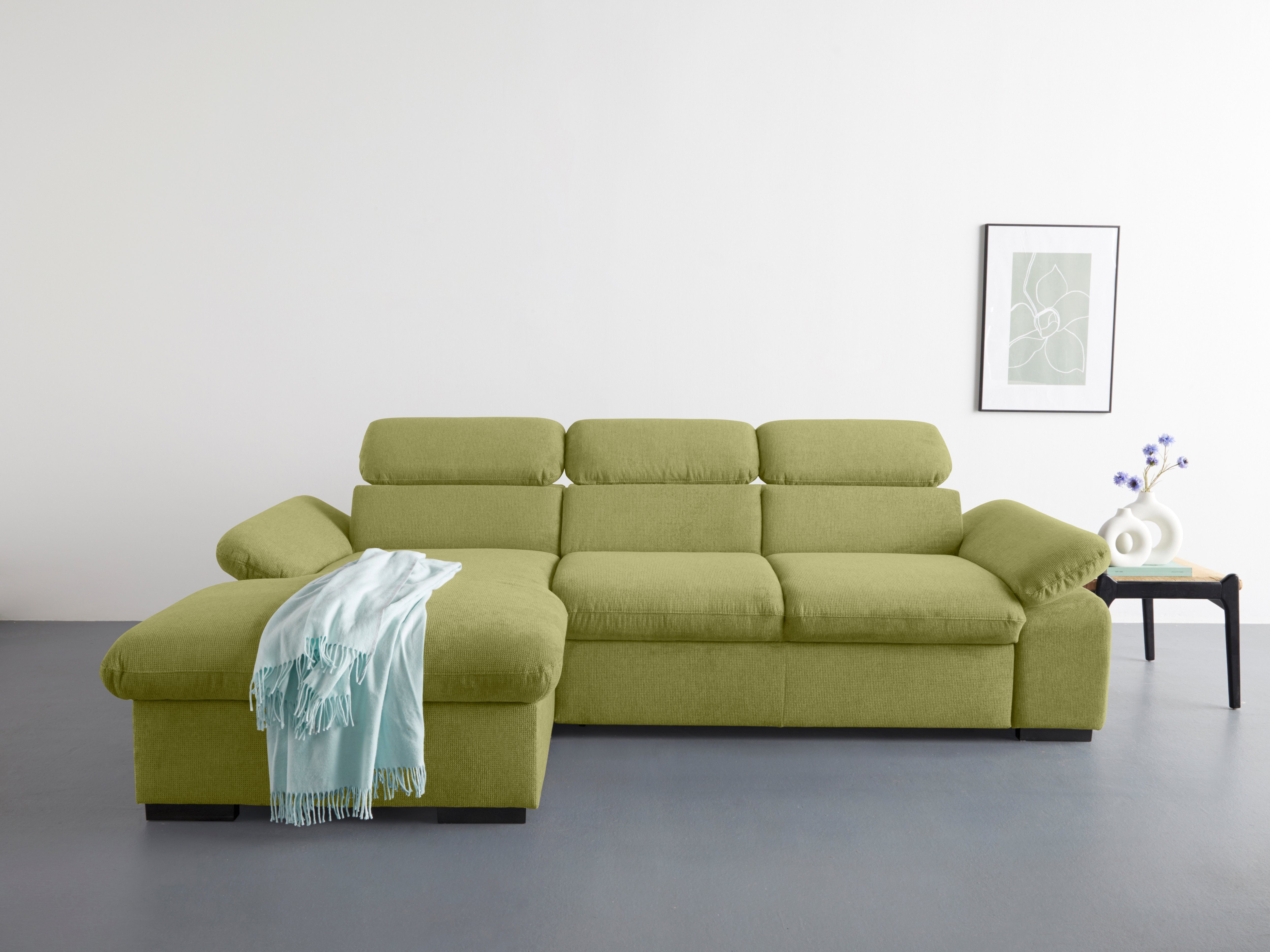COTTA Ecksofa "Lola L-Form mit Kopfteilfunktion & Hocker", (Set, mit Hocker günstig online kaufen
