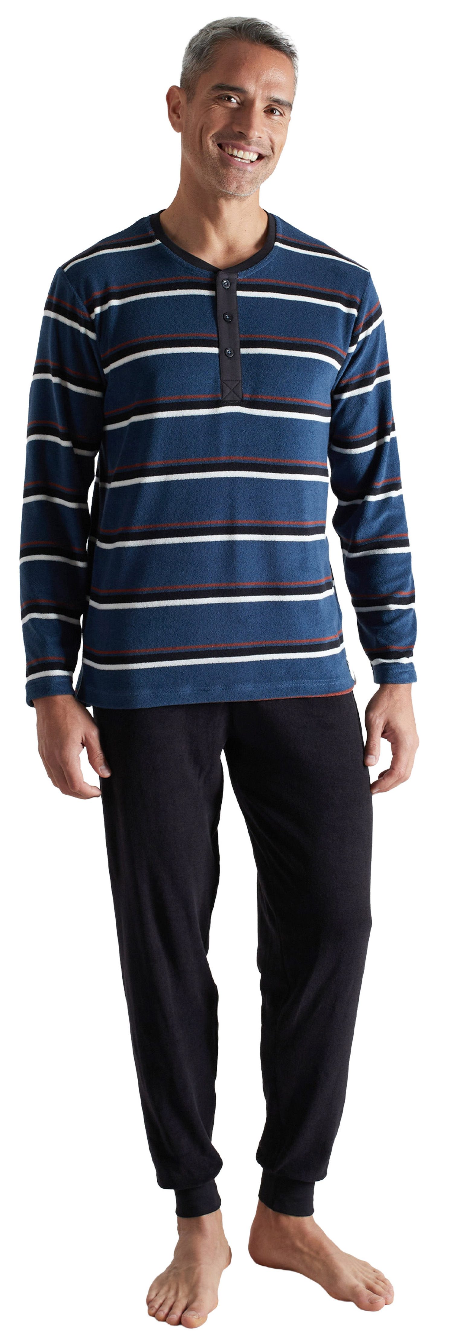 CECEBA Schlafanzug Herren Frottee Pyjama (2 tlg) kuschelige Qualität