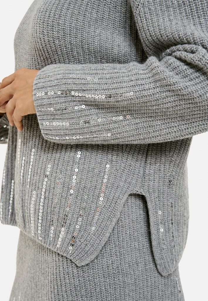 Smith & Soul Strandpullover SEQUINS HIGH COLLAR PULLOVER MID GREY