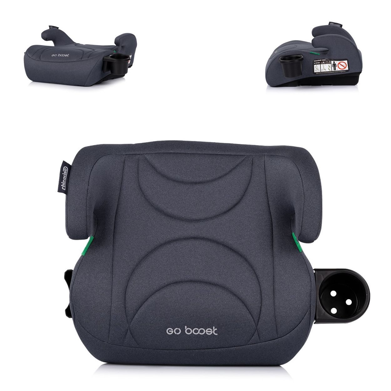 Chipolino Kindersitzerhöhung Kindersitzerhöhung Go Boost, ab: 5, bis: 12, i-Size (125-150cm) Getränkehalter waschbar