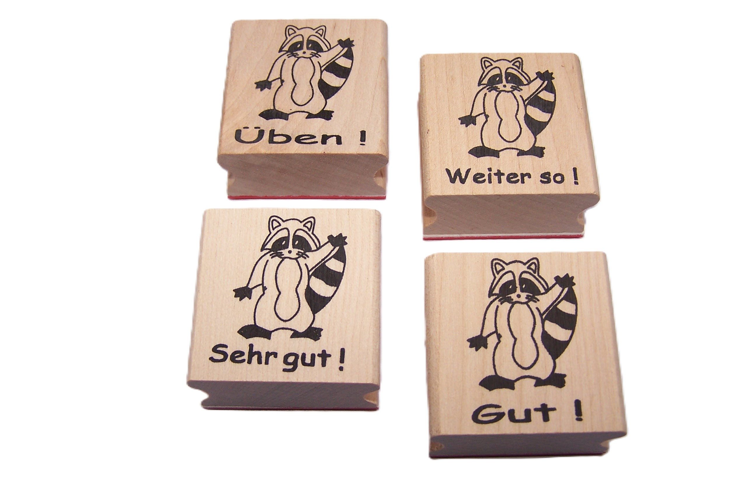 Stempel Waschbär Stempel zur Motivation und Belobigung für Lehrer, Lehrerstempel, Waschbär Stempel, Grundschule, Lehrer, Motivation