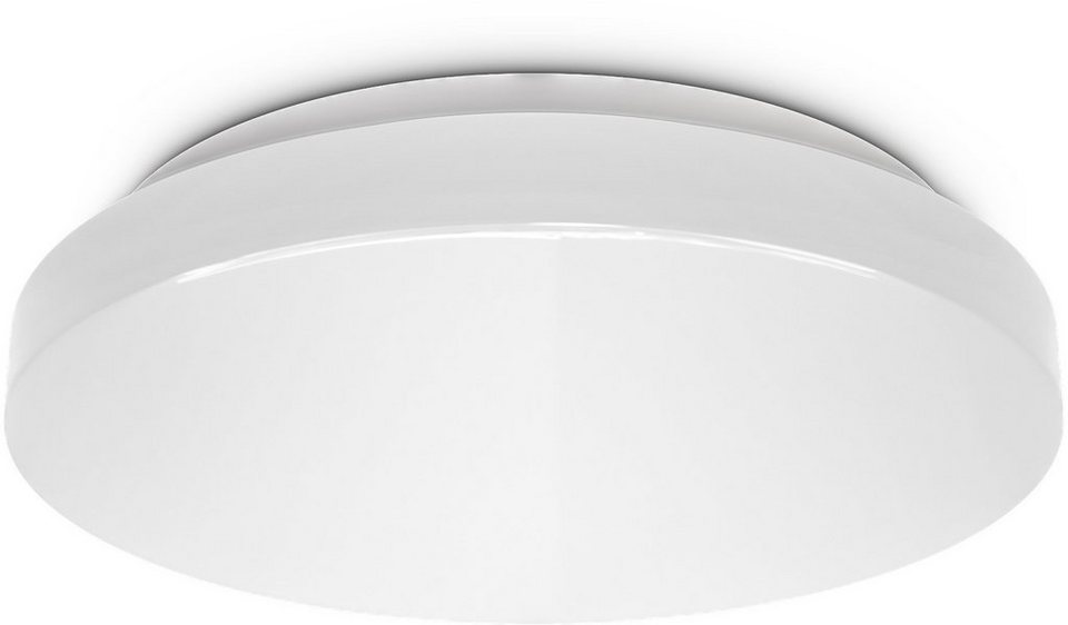 B.K.Licht LED Deckenleuchte, LED fest integriert, Neutralweiß, Bad,  Deckenlampe, rund, flach, IP44, Schlafzimmer, Küche, Flur