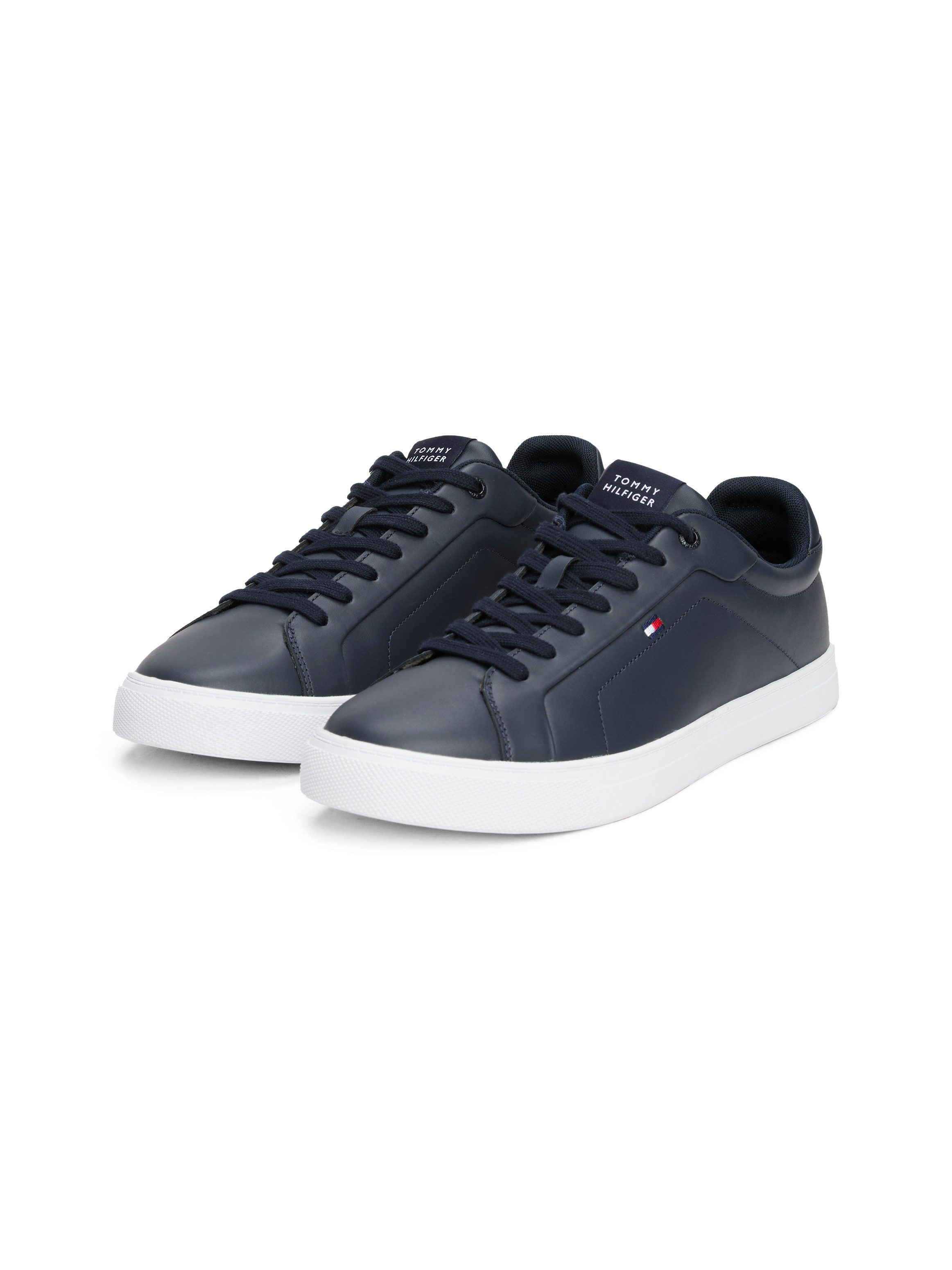 Tommy Hilfiger ICON COURT LTH FLAG ESS Sneaker, Freizeitschuh, Halbschuh, Schnürschuh mit kleiner Logoflagge