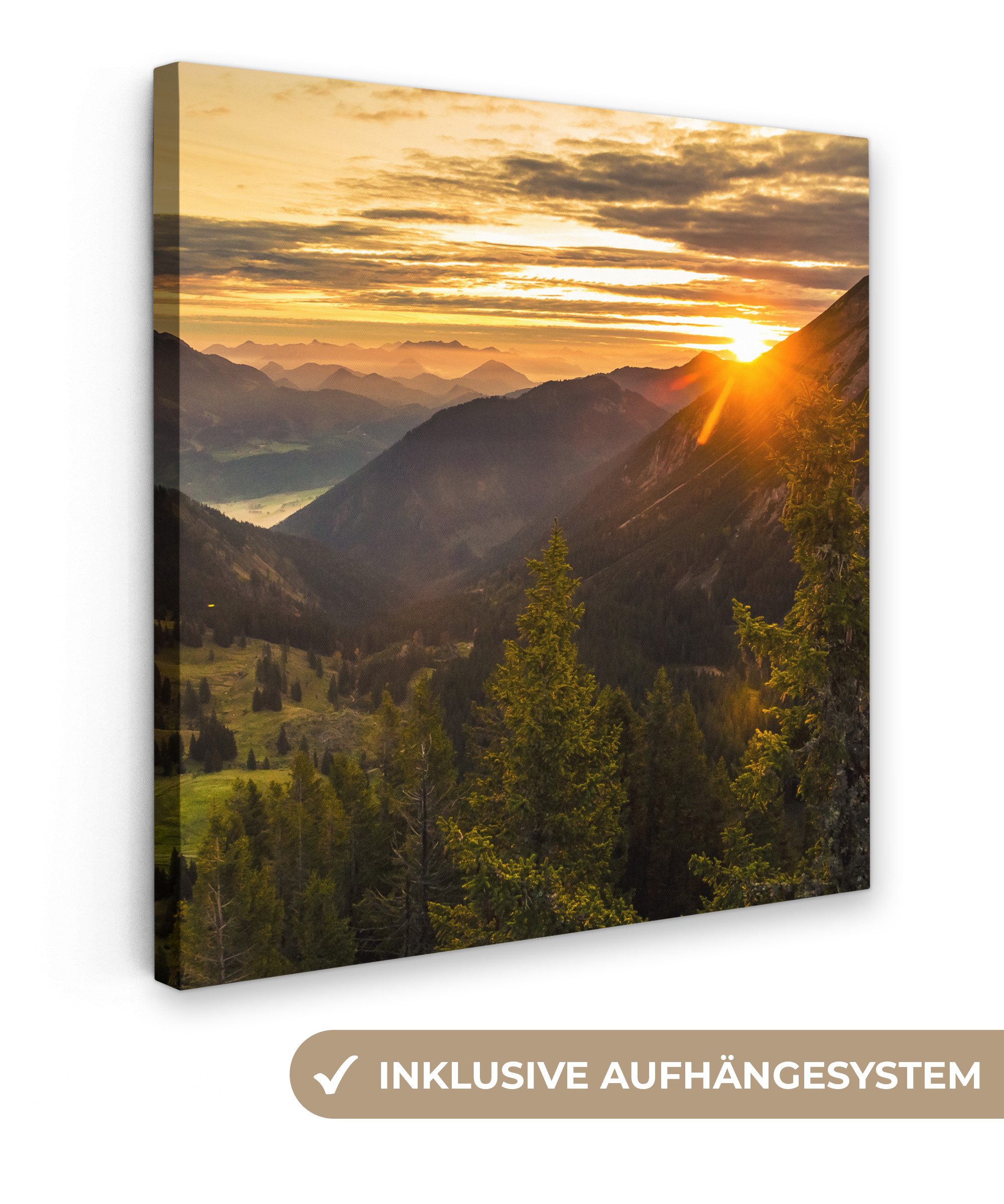 OneMillionCanvasses® Leinwandbild Alpen - Berg - Sonne, Fotodruck (1 St), W günstig online kaufen