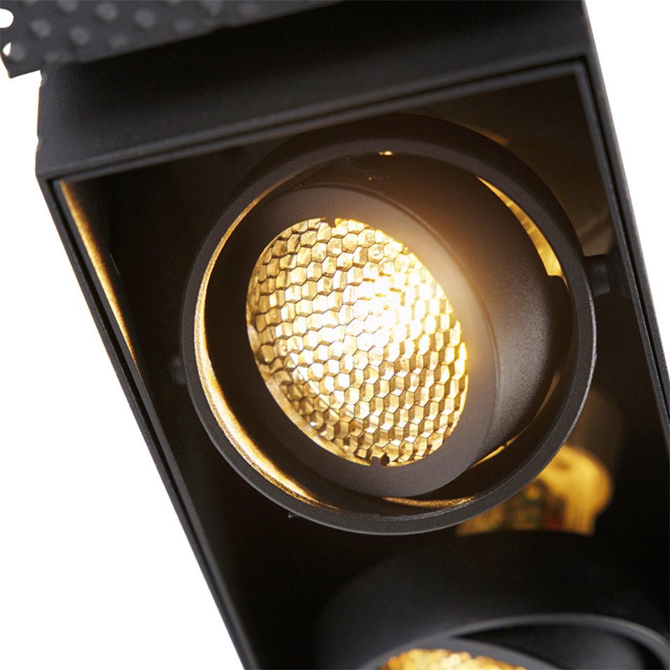 Qazqa LED Einbaustrahler Oneon honey, Smarte Leuchte, LED wechselbar, Extra-Warmweiß, QAZQA Downlight, gu10, Schwarz, Stahl, Modern