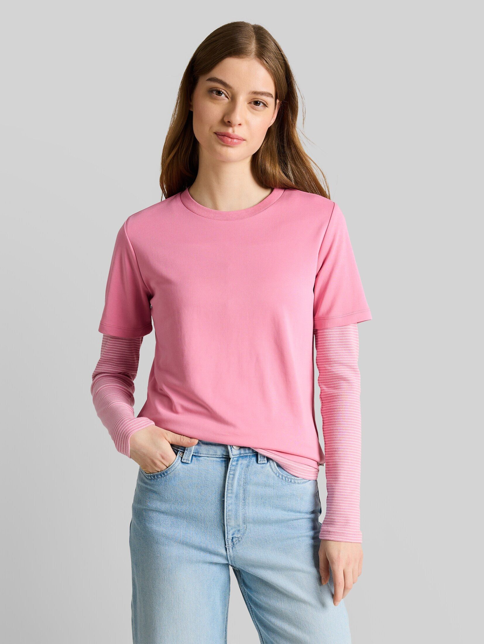TOM TAILOR Denim T-Shirt T-Shirt (im Einserpack) Loose Fit T-Shirt