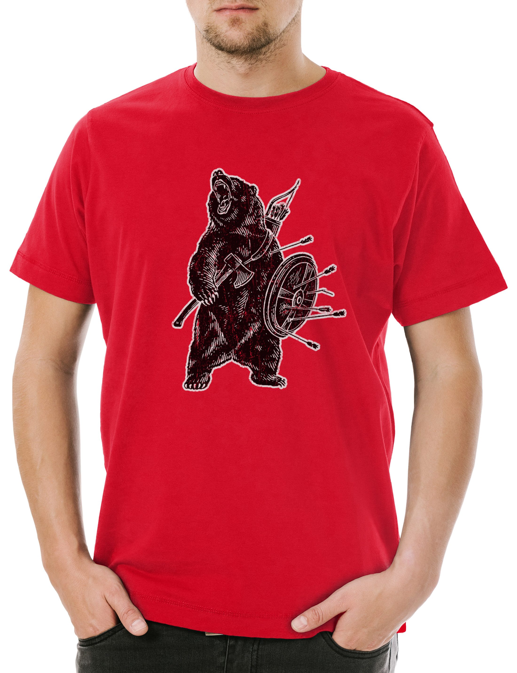 Print-Shirt Viking Bear Herren T-Shirt Vikings Walhalla Norse Odin Odhin Thor