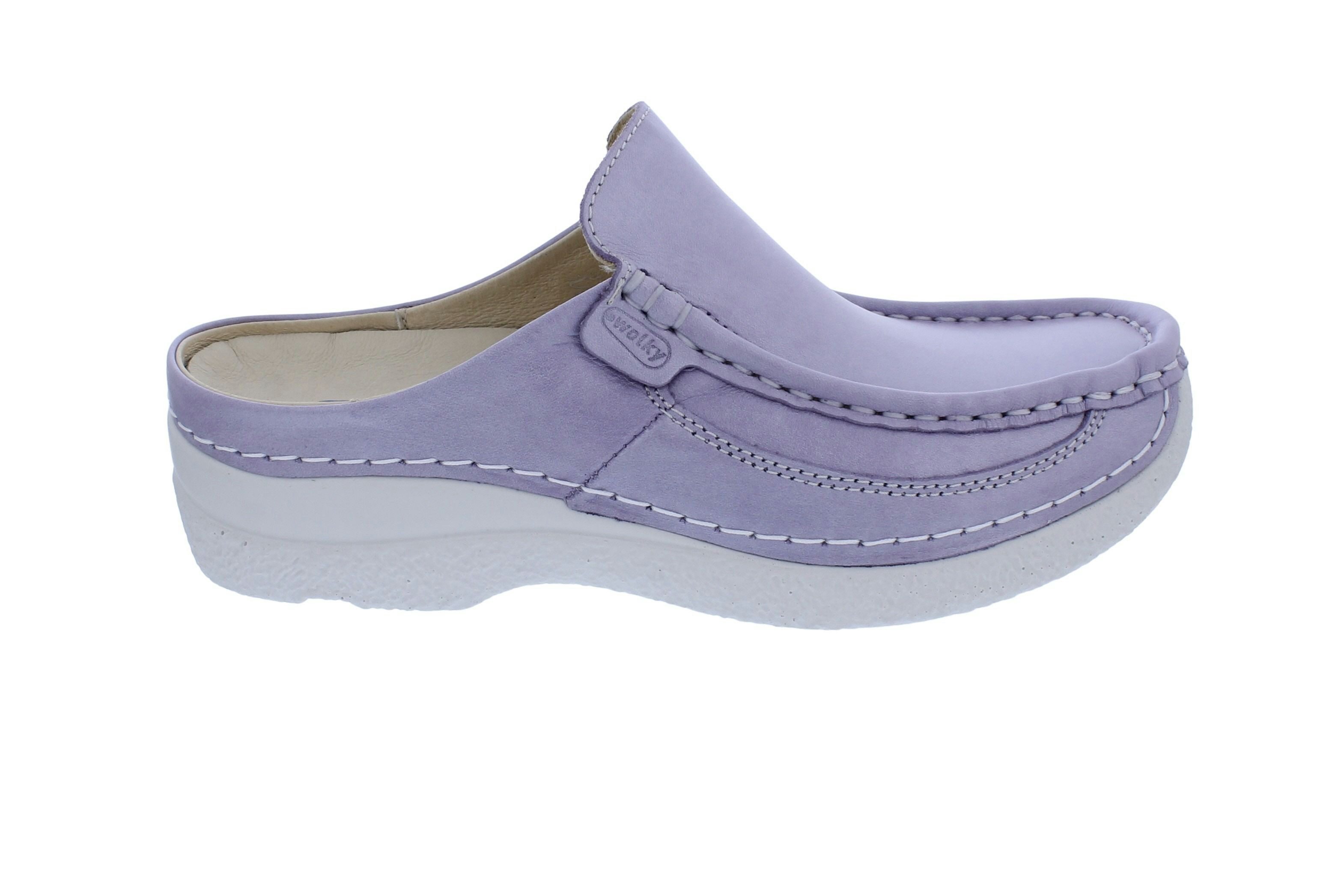 WOLKY Wolky Clog Roll Slide 0620261-606, schimmerndes Glattleder, Lavendel-F Clog