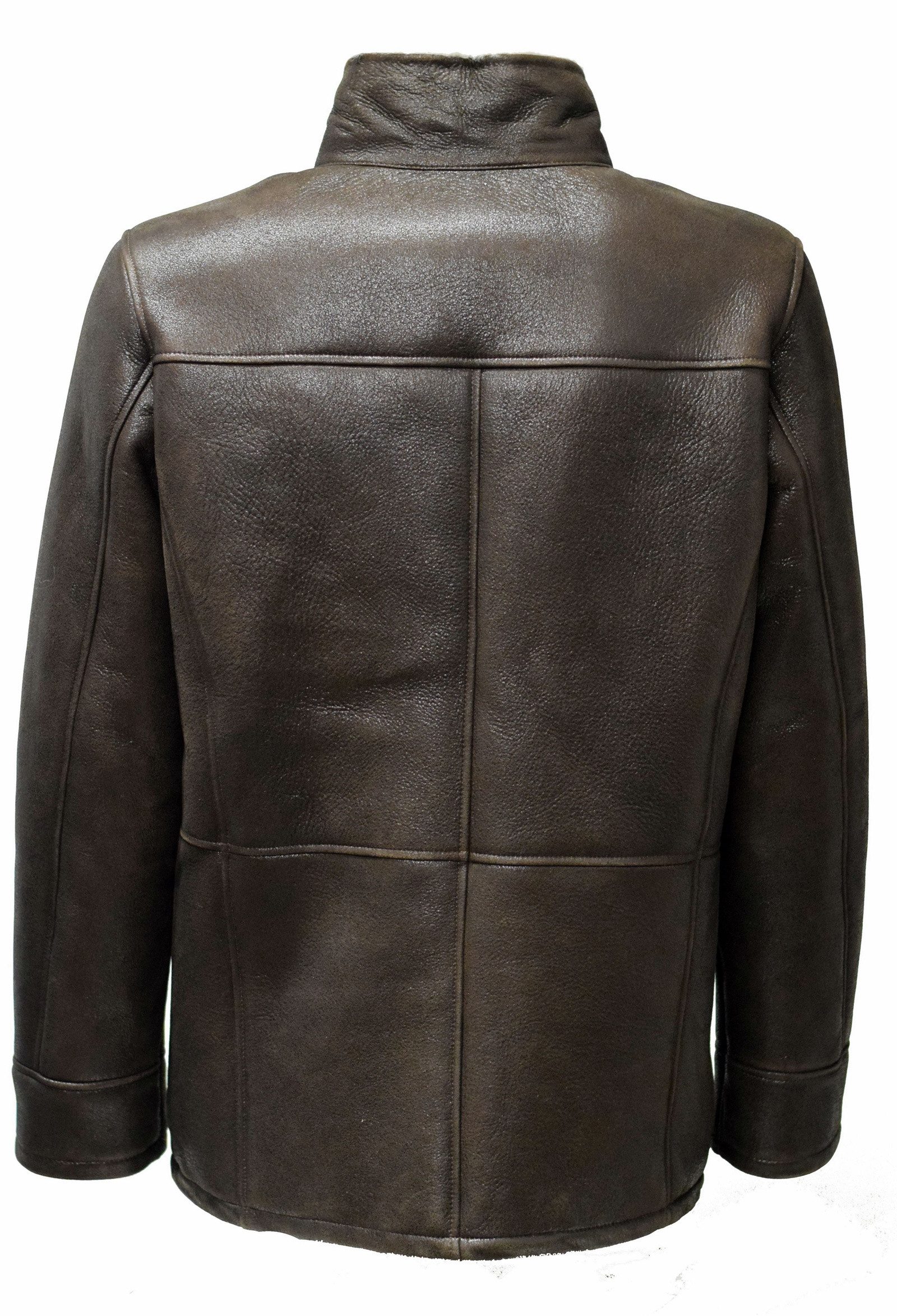 Zimmert Leather Lederjacke Gobin Long Jacke, Shearling, Lammfell, leichter glanz, Braun