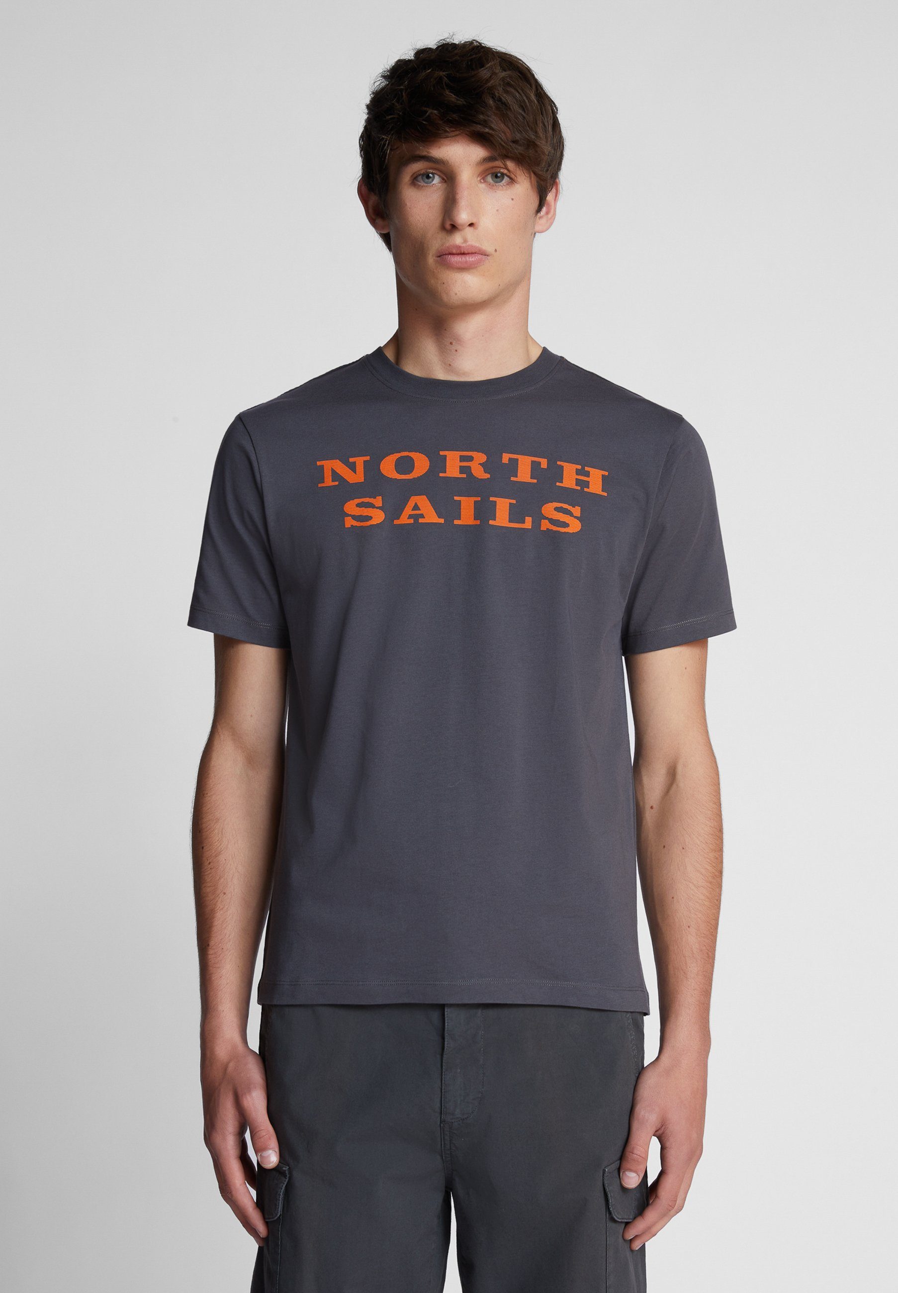 North Sails T-Shirt T-Shirt mit Schriftzug ASPHALT