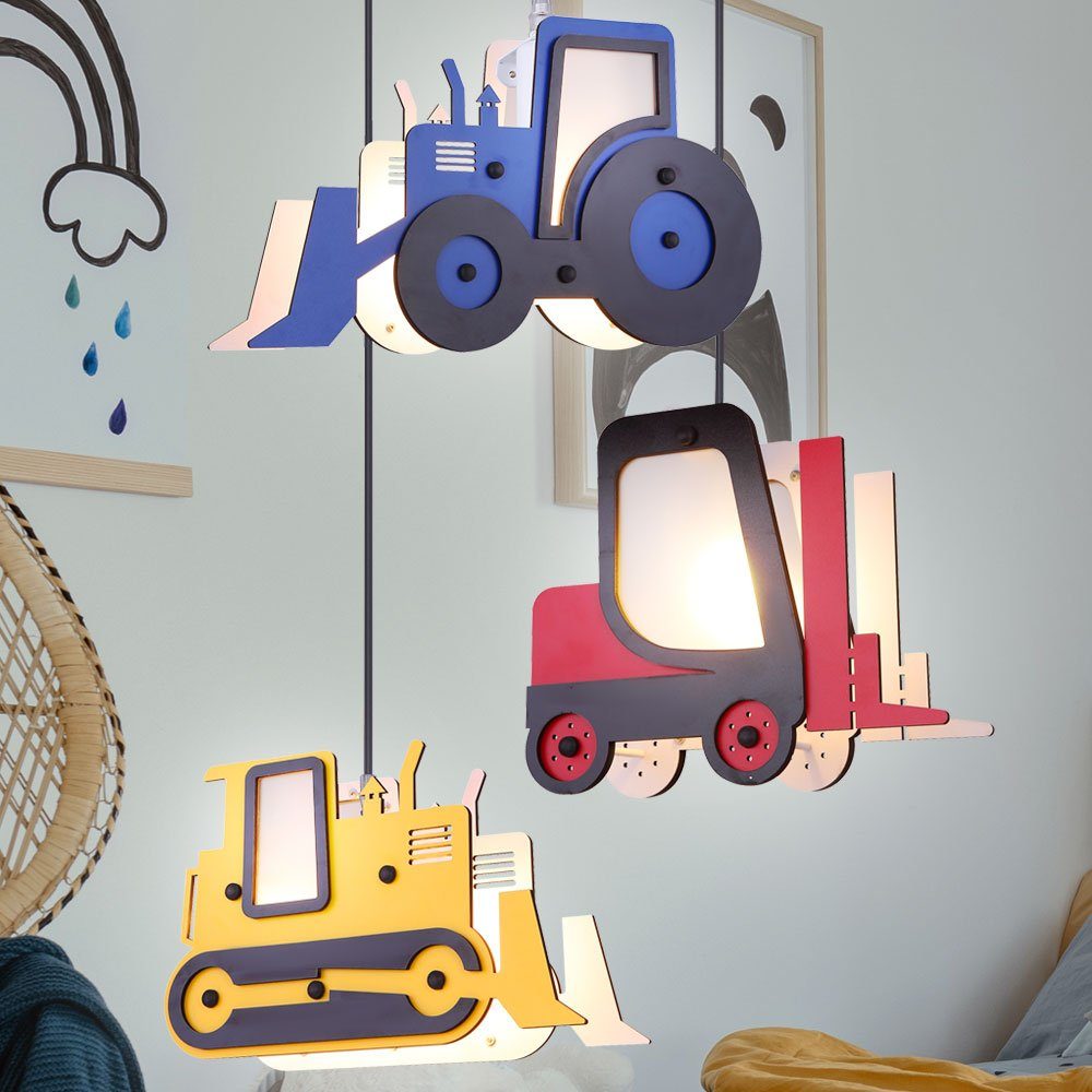 Stapler LED Zimmer Pendelleuchte, Jungen Lampe Pendel Traktor Leuchte Kinder etc-shop Farbwechsel, Leuchtmittel Warmweiß, inklusive,