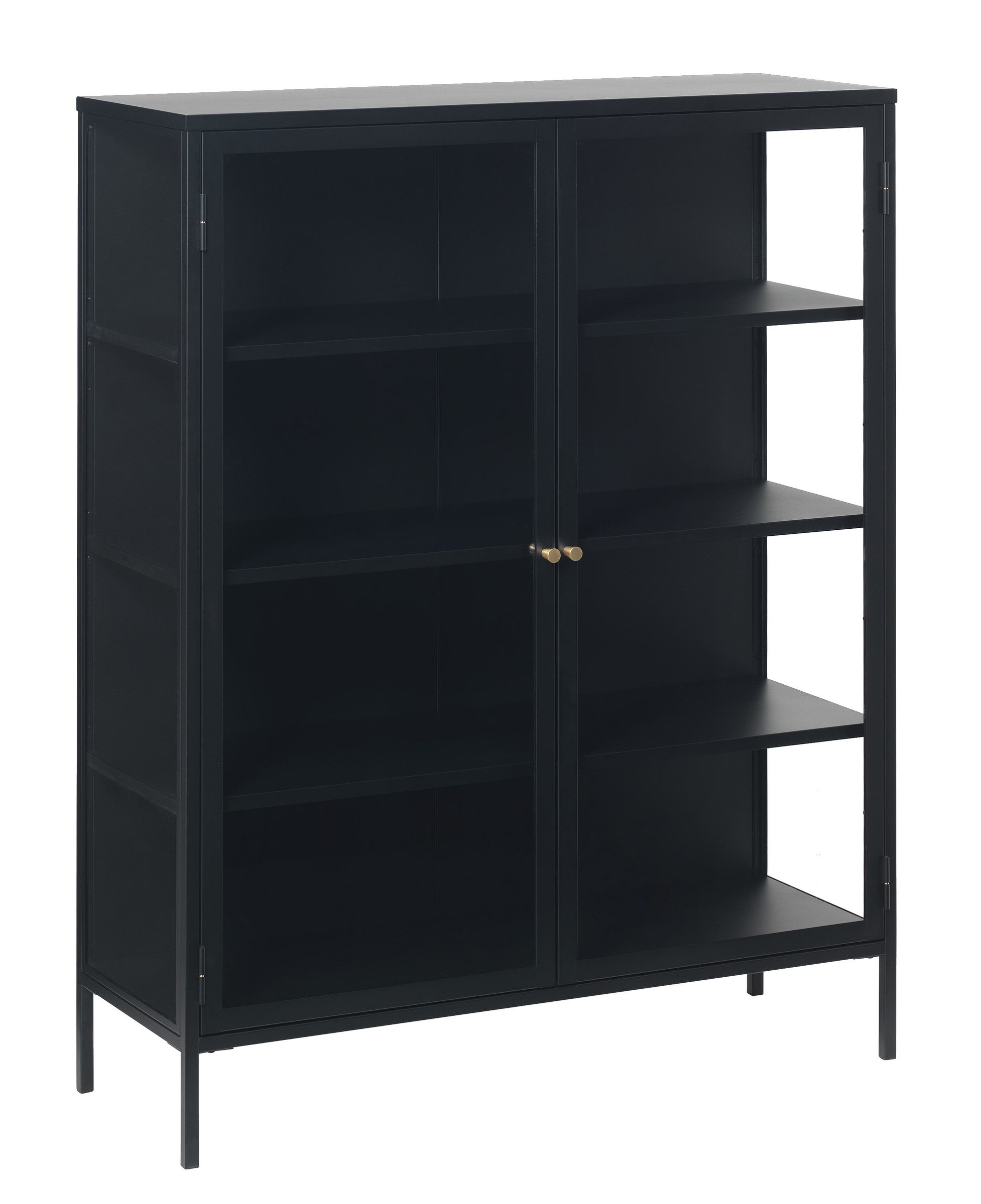 UNIQUE furniture A/S Vitrine aus Metall Schwarz Lackiert in Metall Schwarz Lackiert (B/H/T: 110x140x40 cm)