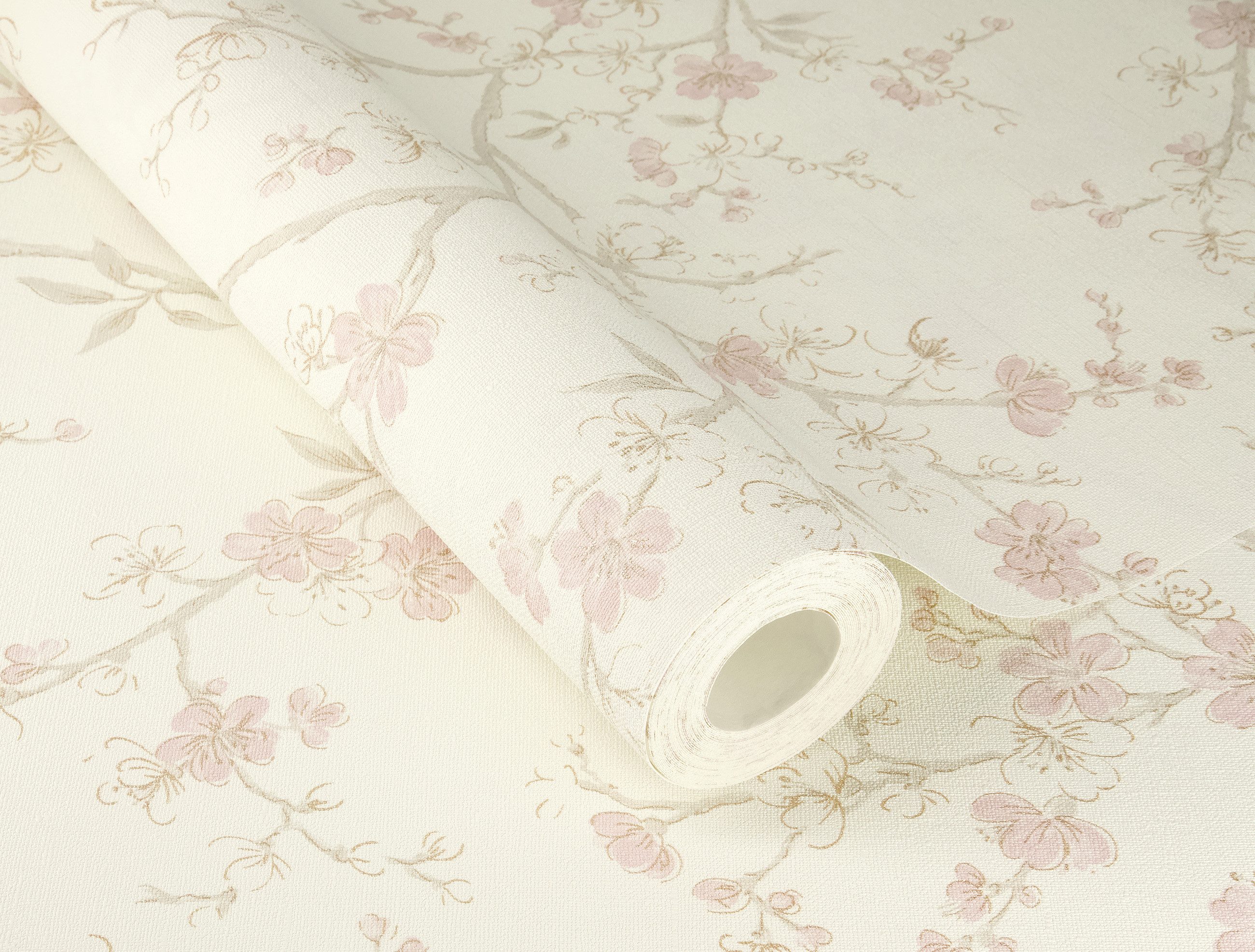 Rasch Vliestapete, strukturiert, Blumen, (1 Rolle, 1 St), Geblümt, doppelbreit (106cm)
