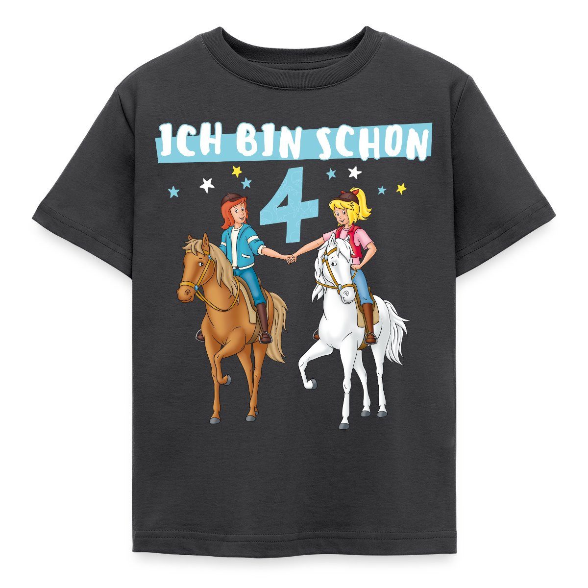 T-Shirt Bibi & Tina Geburtstag Ich Bin Schon Vier Kinder T-Shirt