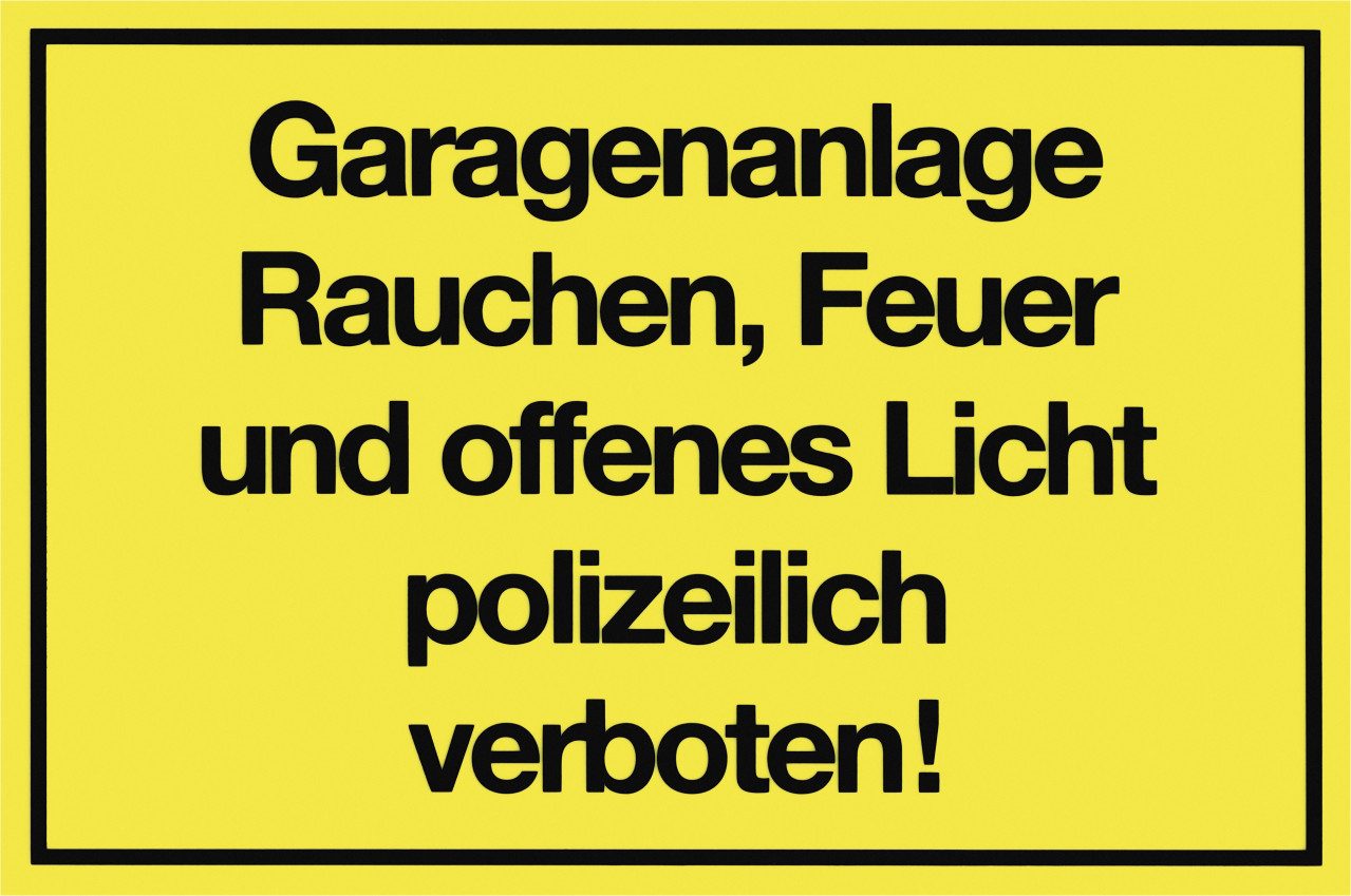 Metafranc Warnschild Metafranc Hinweisschild Garagenanlage 200 x 300 mm
