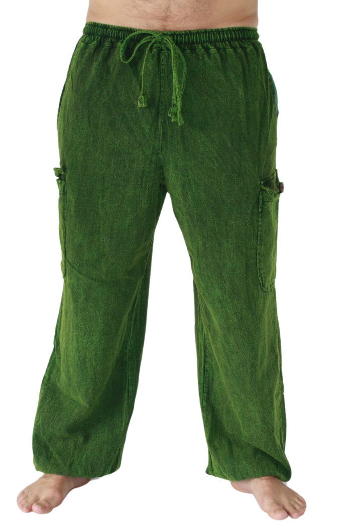 PANASIAM Cargohose weit geschnittene Cargohose aus 100% Baumwolle Baggy Hose Outdoorhose lässige Jogginghose lockere Relaxhose Freizeithose lange Loungehose