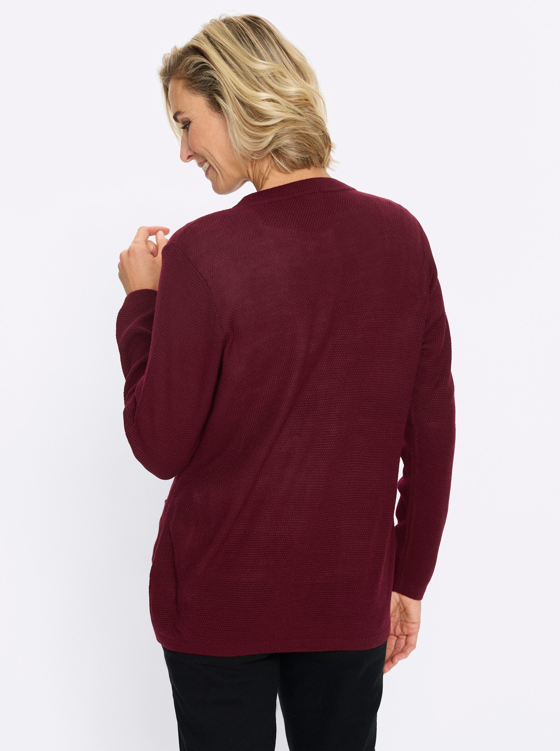 Sieh an! Strickjacke Strickjacke Langarm Struktur, Perlmuster