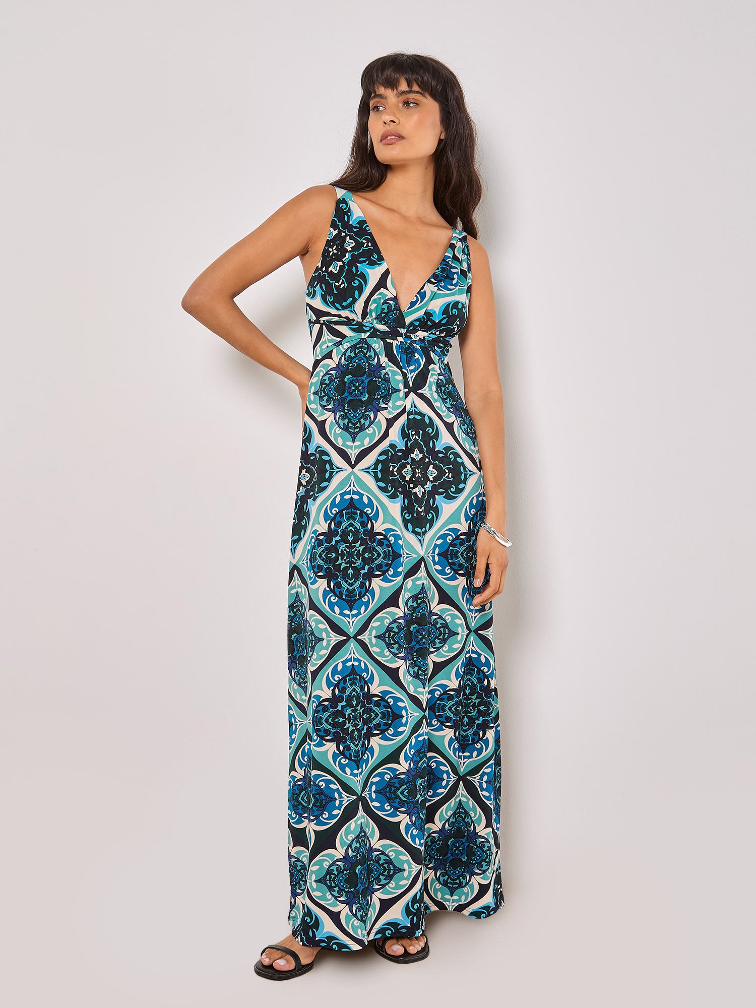 Apricot Maxikleid Bold tile jersey cami günstig online kaufen