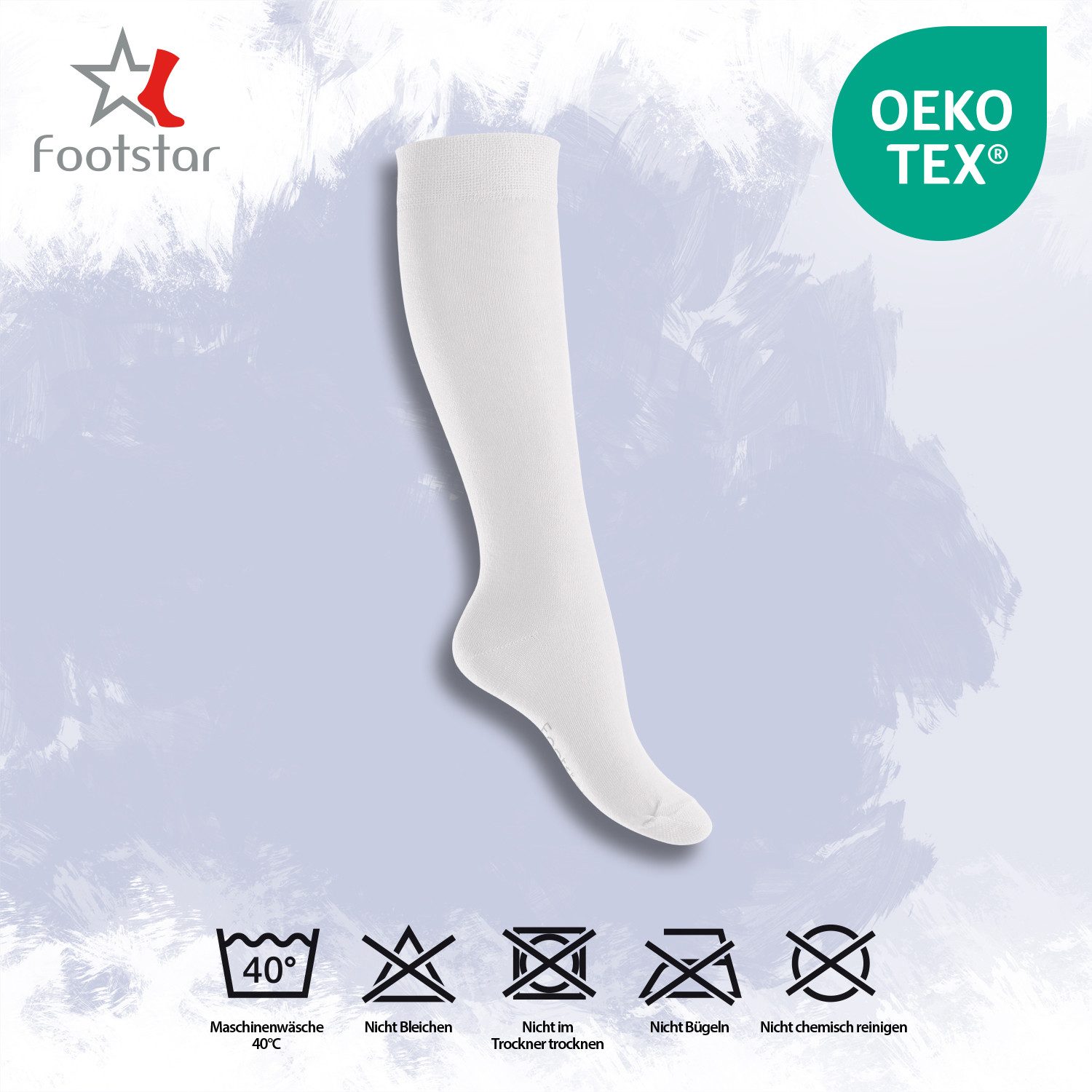 Footstar Langsocken EVERYDAY! 5 PAAR Damen & Herren Kniestrümpfe Lange Socken kniehoch – Bild 3 von 3