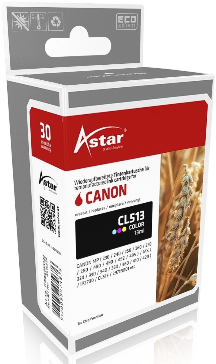 ASTAR Tintenpatrone kompatibel mit Canon CL513 cyan/gelb/magenta Nachfülltinte (x)