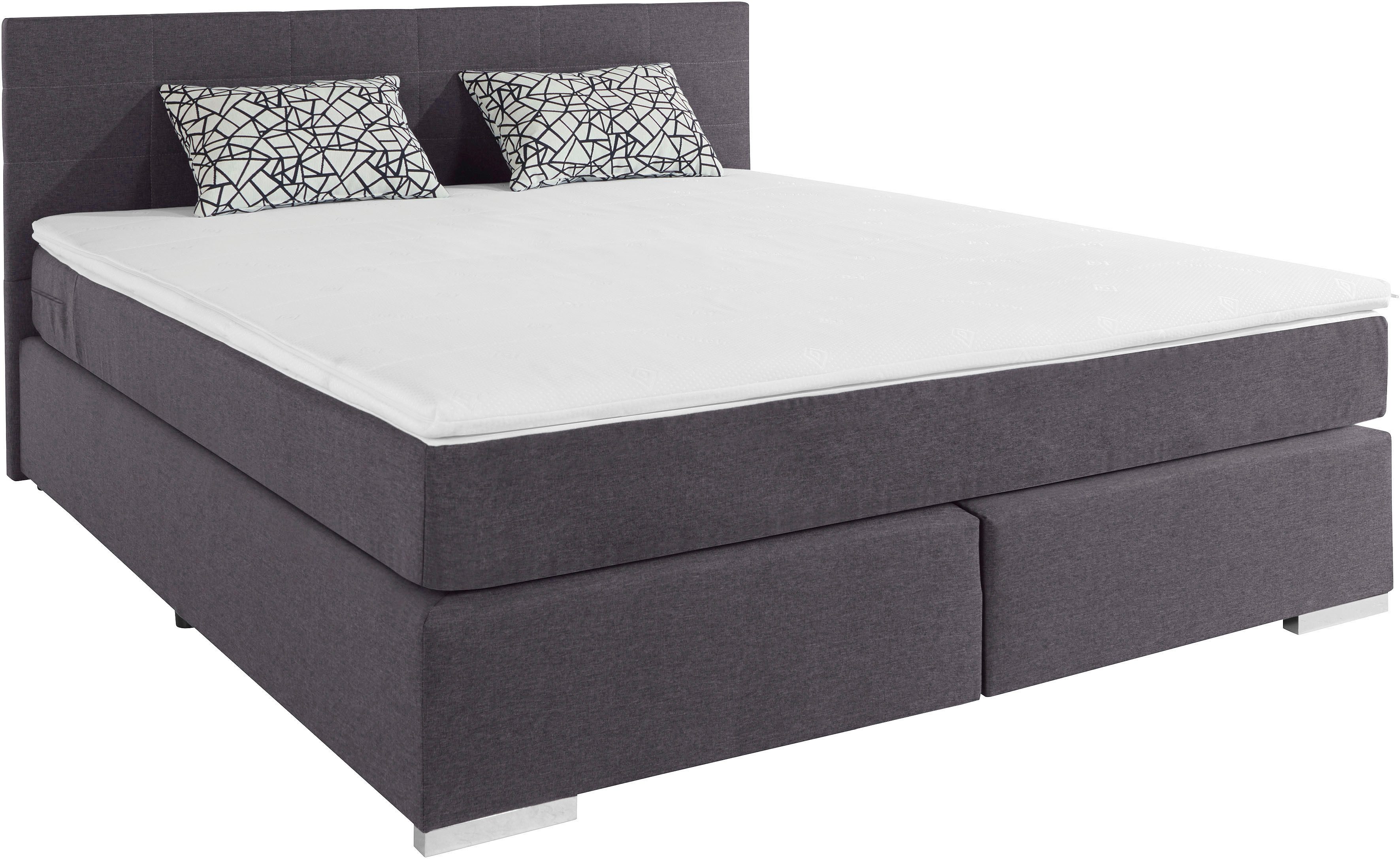 COTTA Boxspringbett Simba erhältlich in verschiedenen Breiten, Farben und Härtegraden, im Bezugsstoff: Karo, über 1500 positive Bewertungen!