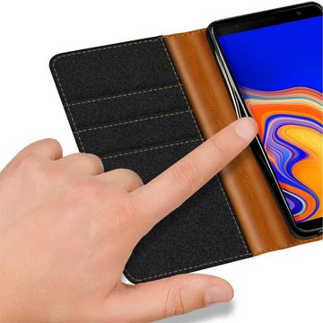CoolGadget Handyhülle Denim Schutzhülle Flip Case für Samsung Galaxy J6 Plus 6 Zoll, Book Cover Handy Tasche Hülle für Samsung J6+ Klapphülle