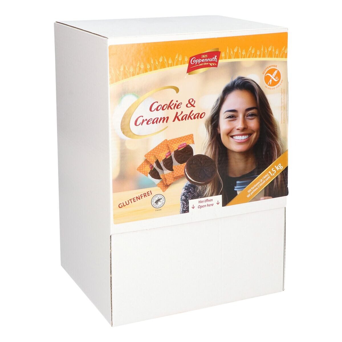 Coppenrath Kekse Cookie & Cream Kakao, glutenfrei, Kakao Doppelkeks 100er Pack