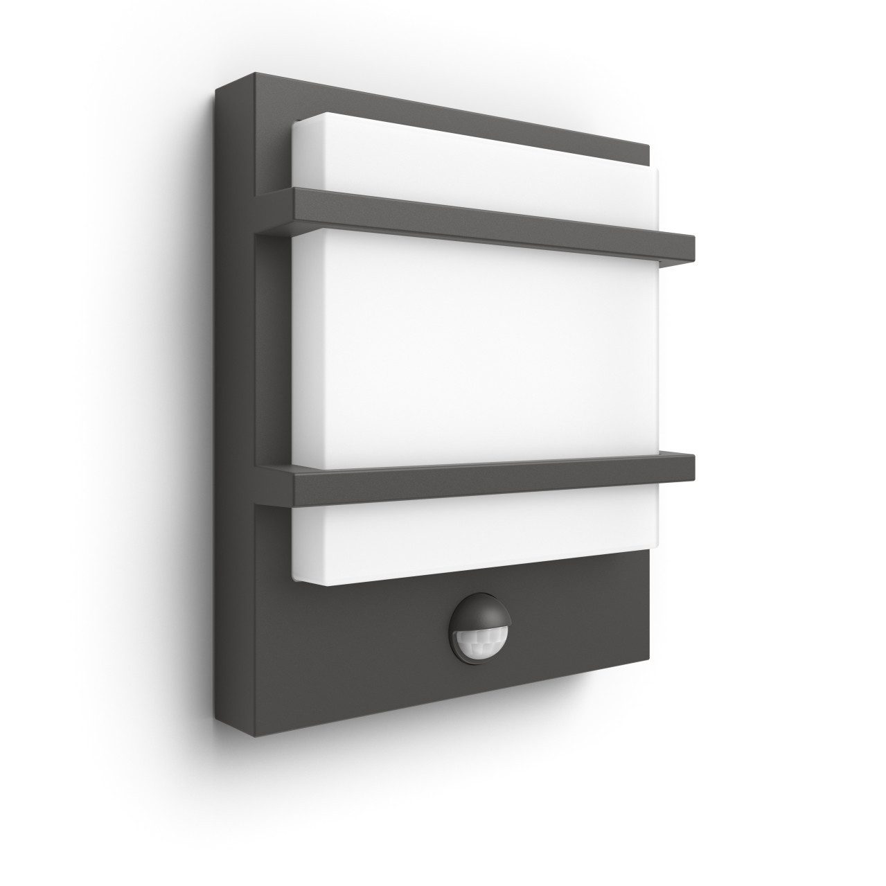 Philips Außen-Wandleuchte Philips LED Außenwandleuchte Petronia anthrazit, Inkl. Leuchtmittel, Mit Bewegungsmelder nicht dimmbar