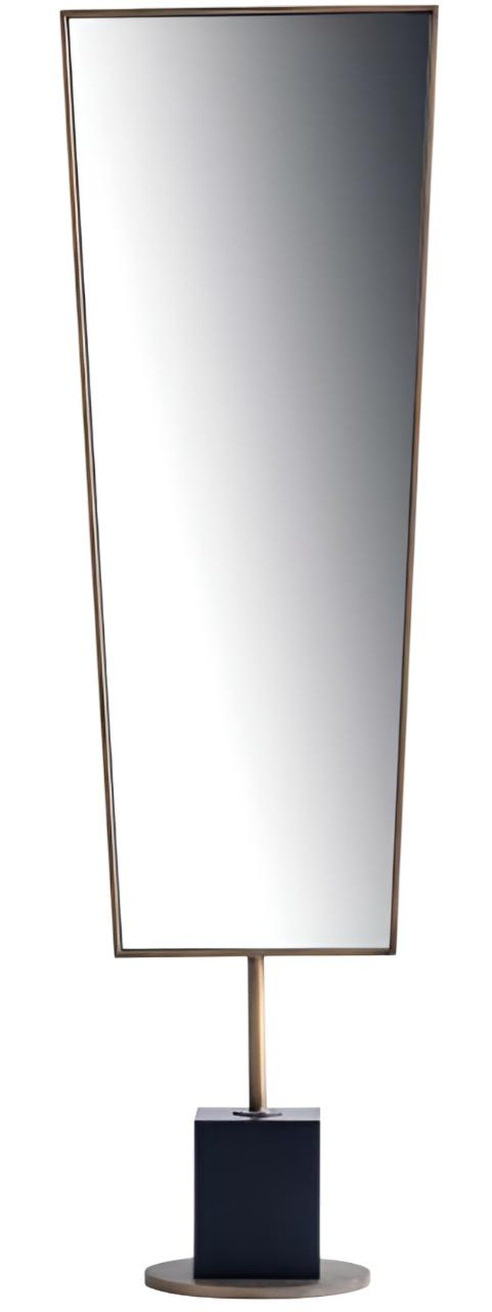 JVmoebel Standspiegel Eleganter Standspiegel aus Metall in Beige mit geometrischem Design (1-St), Made in Europa