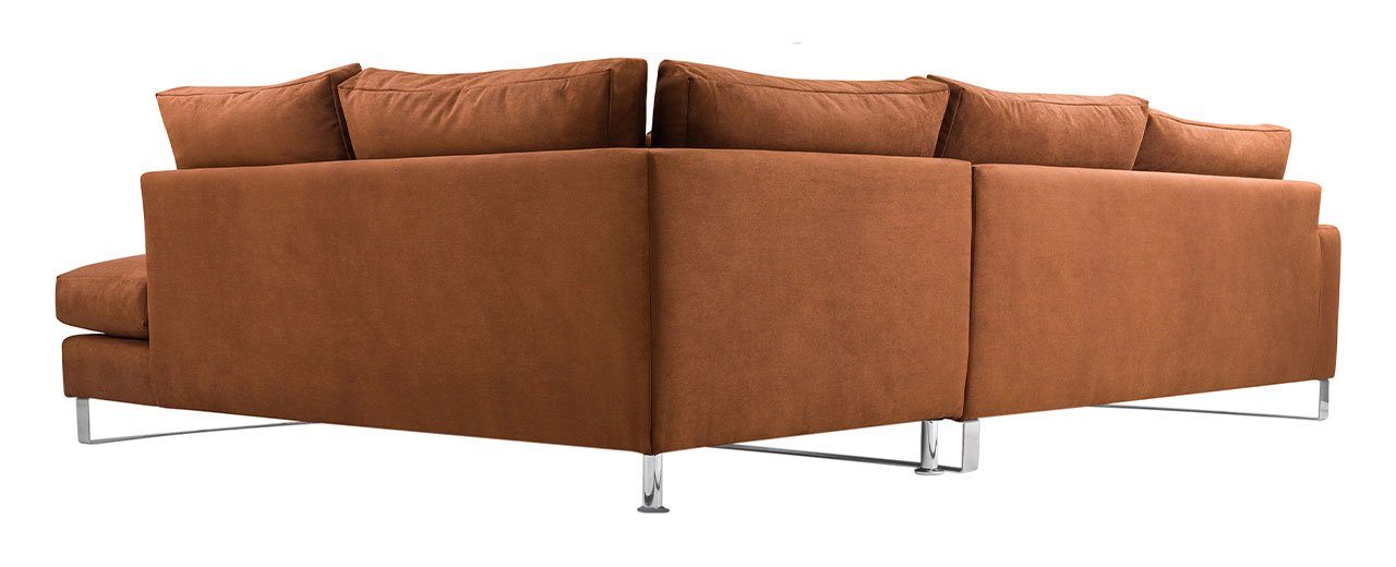 Orange Wohnlandschaft Couch Zaria MÖBEL L-Form Ecksofa Polstersofa MKS Gemütlich - - KORNI,