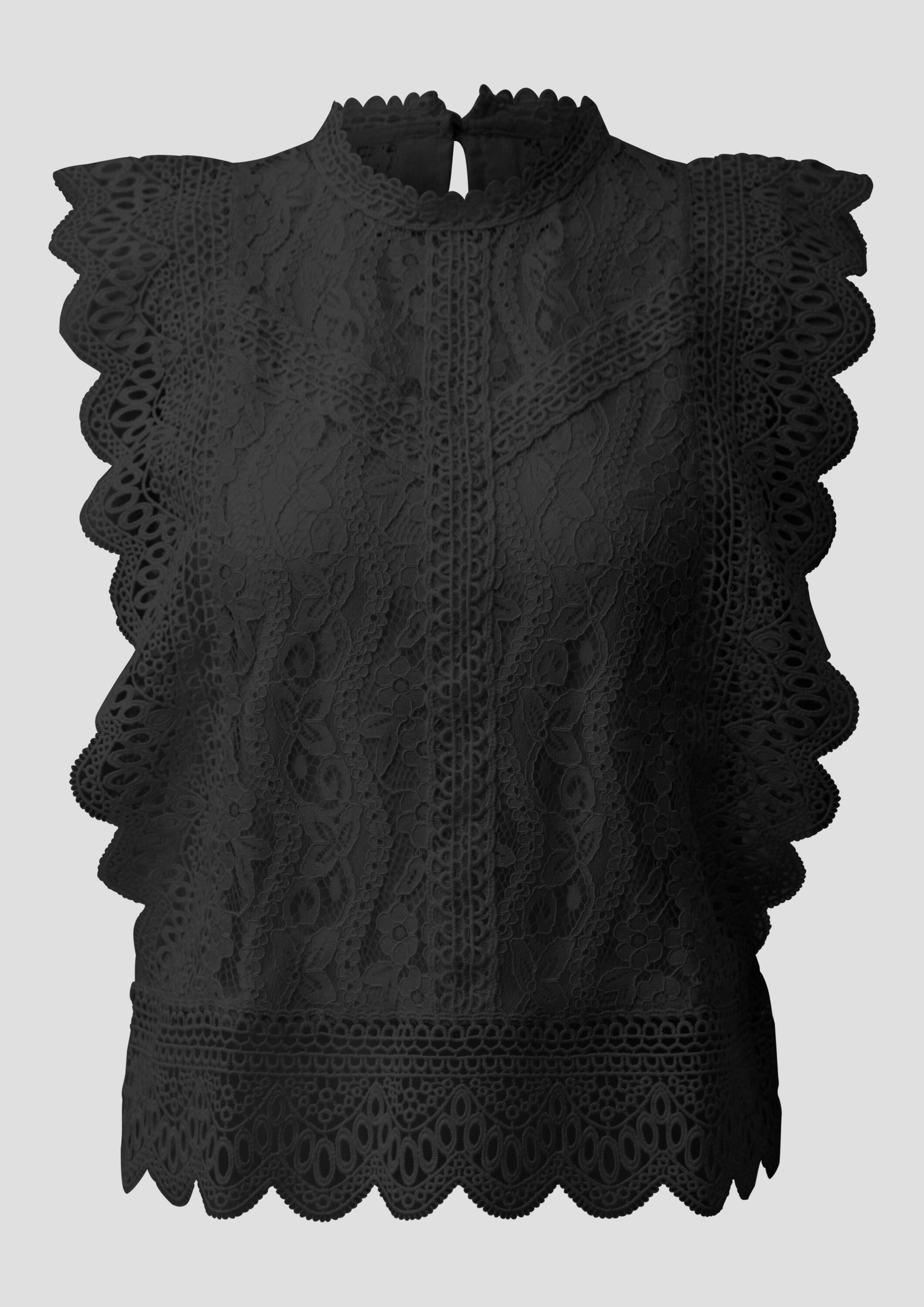 QS Blusentop Bluse Blusentop aus Spitze