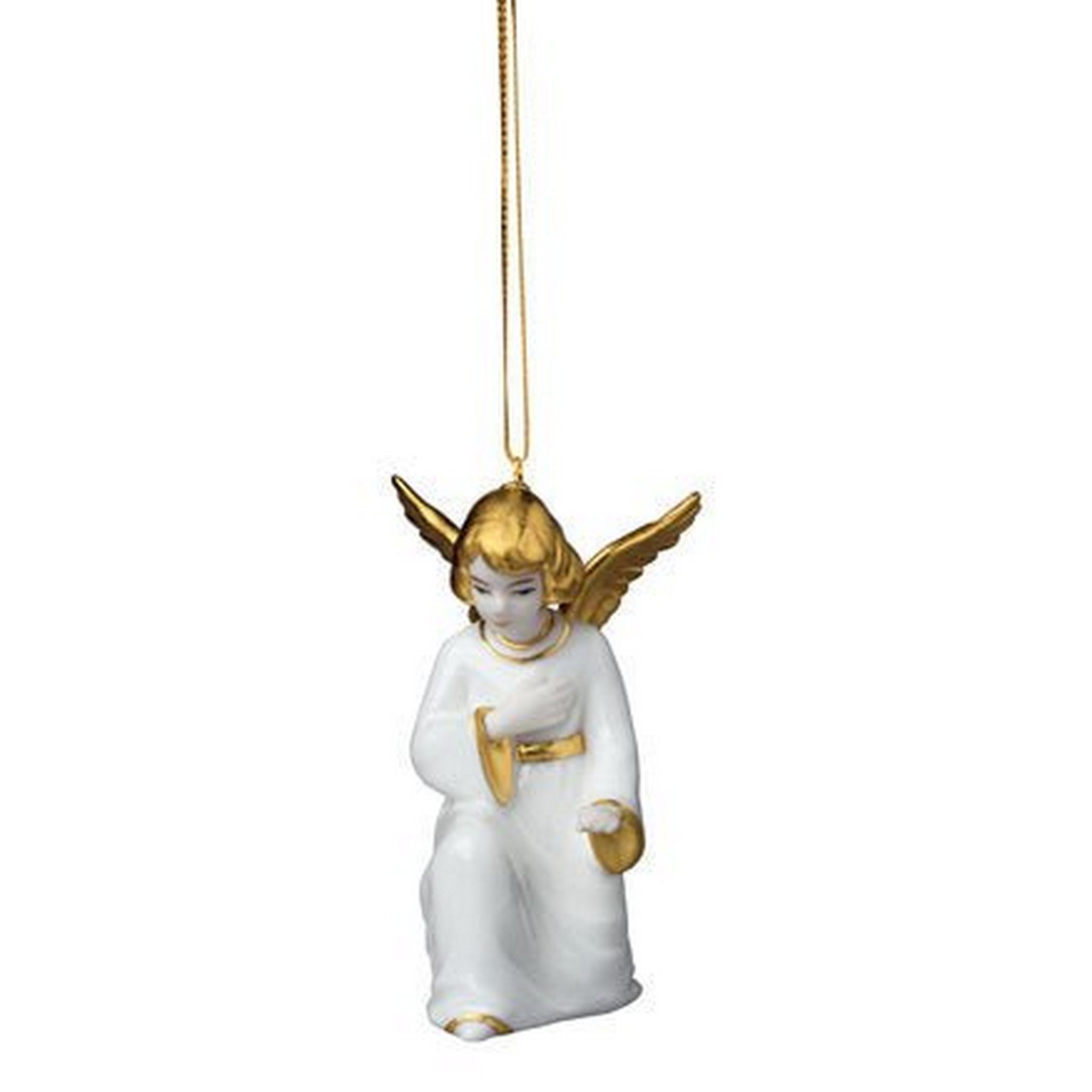 Goebel Weihnachtsfigur Goebel Classics Seasons - Hänger 9cm Engel der Demut gold Bone China