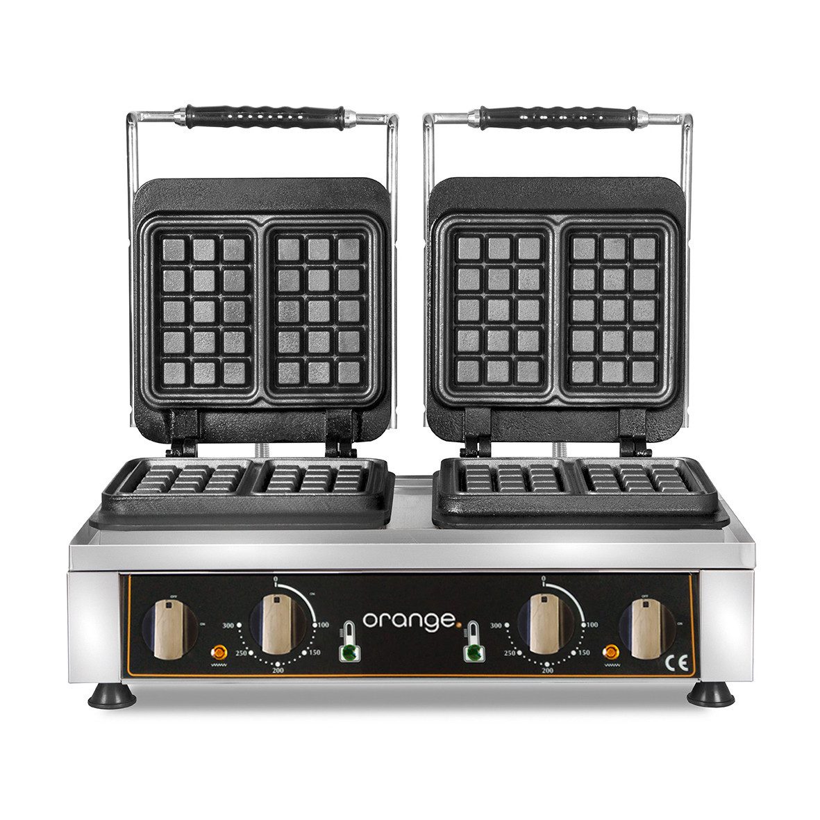 Orange Waffeleisen orange Waffeleisen Bruxelles, 2x 10,2x16,4x2,6 cm, wechselbare Platte
