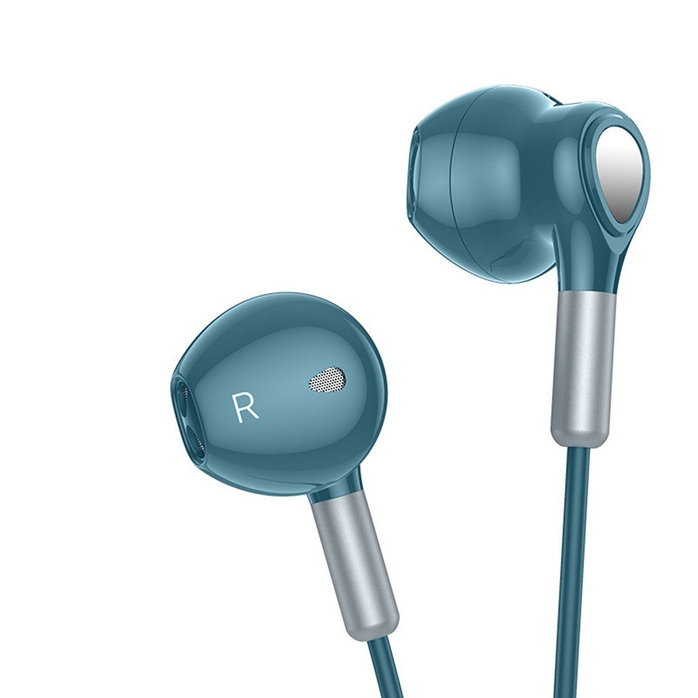 Kopfhörer mit blau In-Ear C Mikrofon GelldG Ohrhörer In-Ear-Kopfhörer mit USB Kabel Kopfhörer