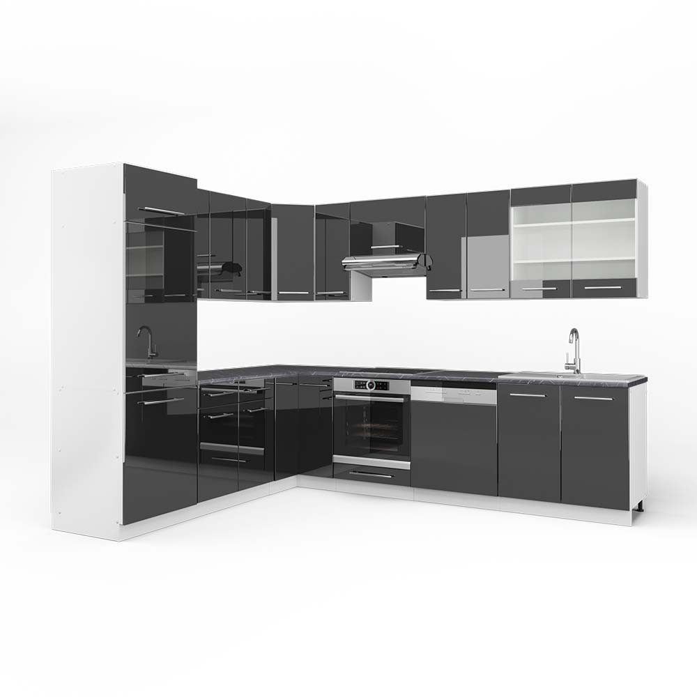 Vicco Winkelküche R-Line, Goldkraft Eiche/Anthrazit, 257 günstig online kaufen