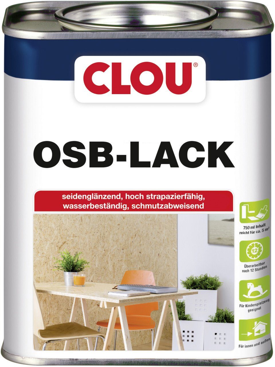 Lack Clou OSB Lack 750 ml seidenglänzend