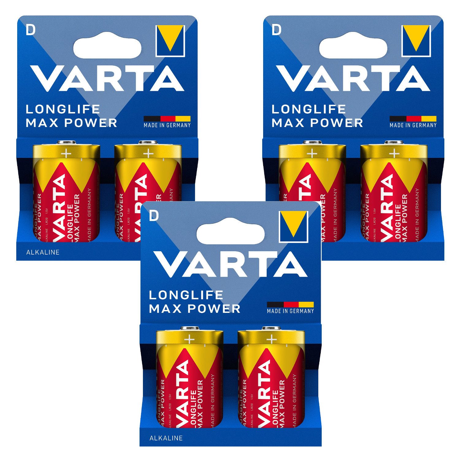 VARTA Longlife Max Power R20 D LR20 Batterien Batterie, LR20