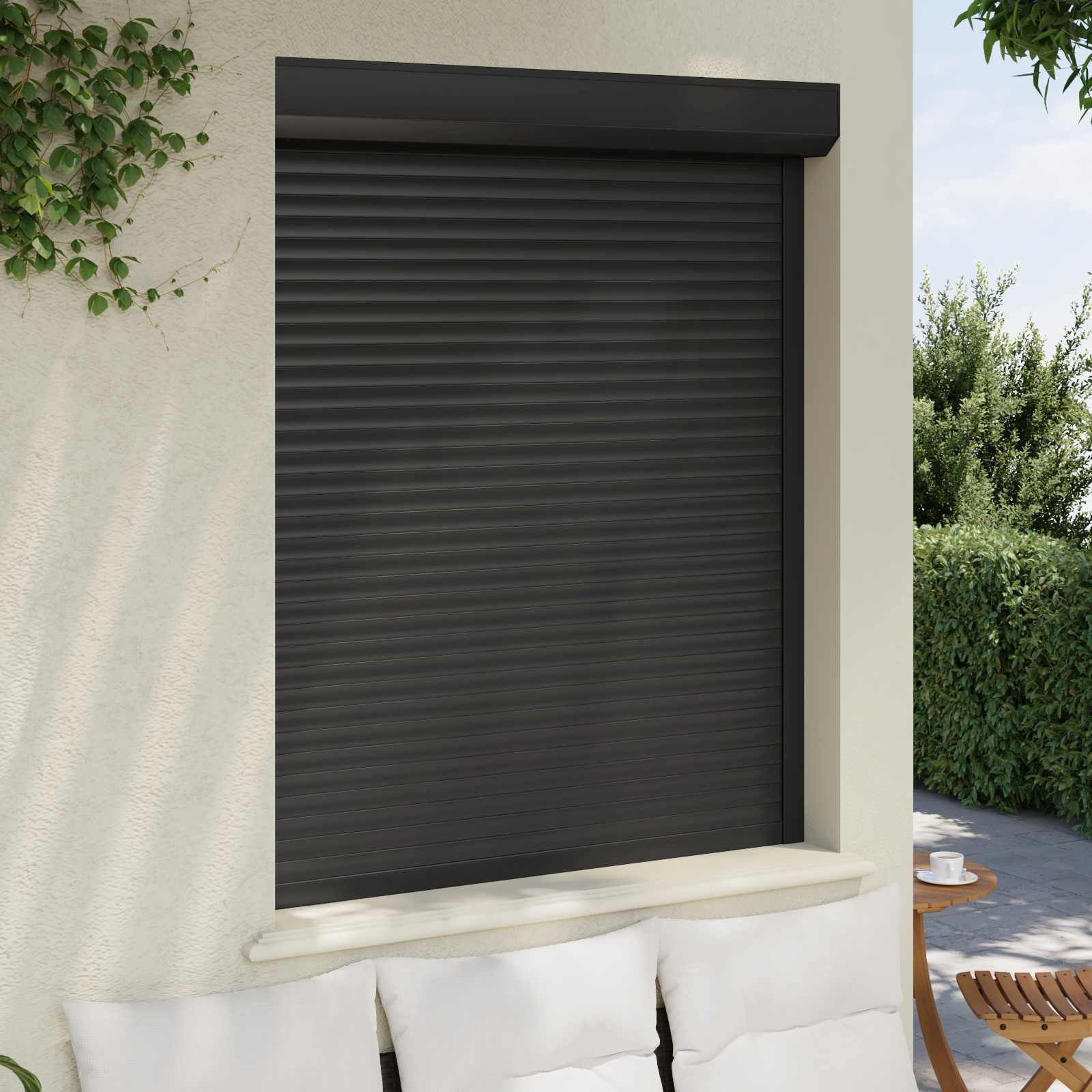vidaXL Fensterladen Rollladen Anthrazit 120 x 150 cm Aluminium und Polyurethan, BxH: 14x150 cm, (1-St)